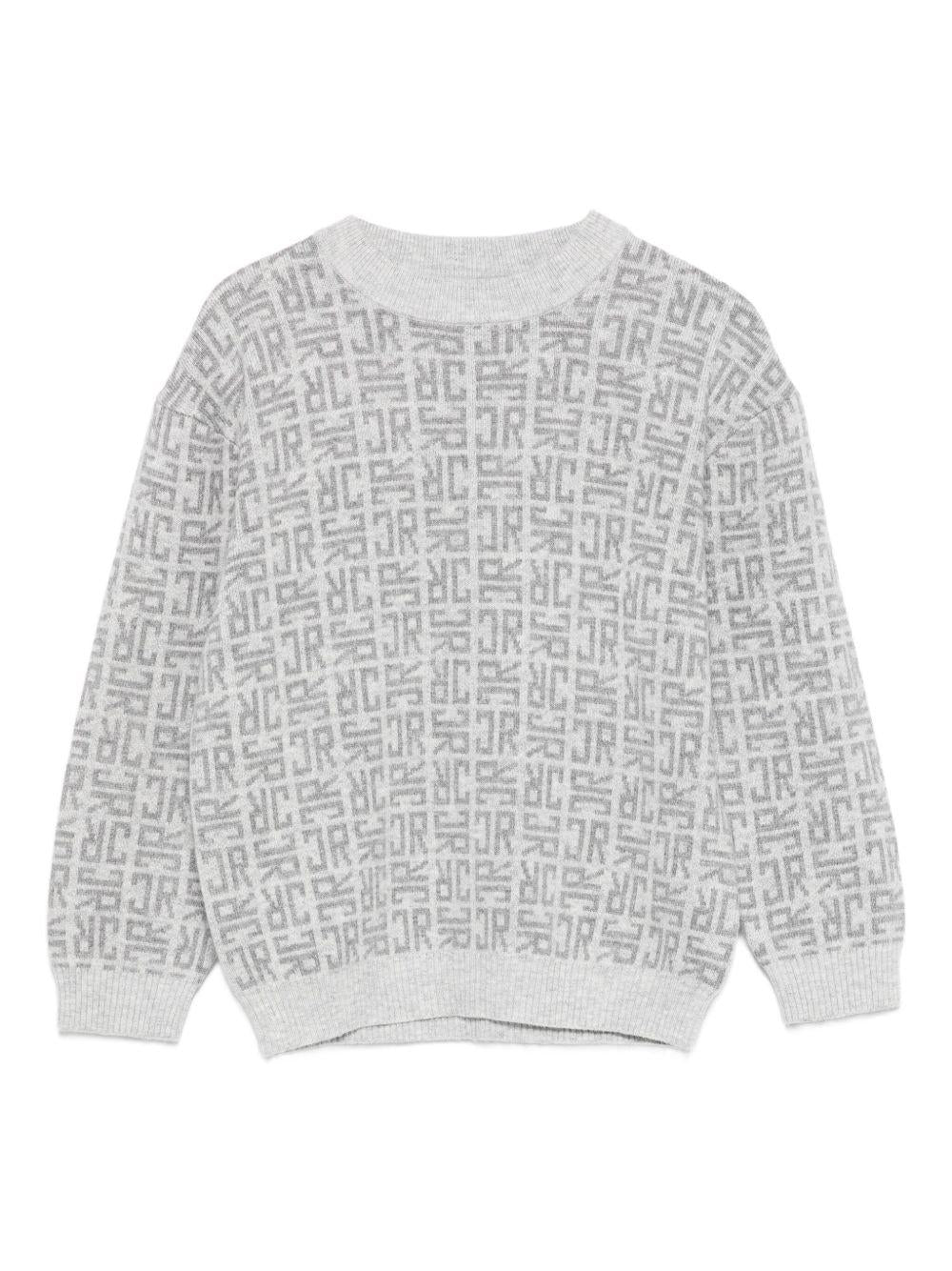 Maglione per bambino John Richmond Junior grigio con logo in lana - Rubino Kids