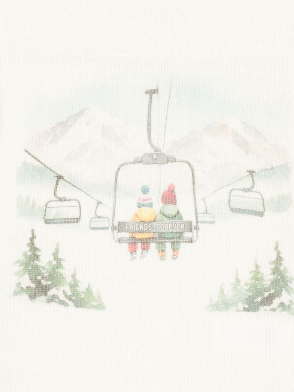 Maglione per bambino MC2 Saint Barth Kids bianco con stampa grafica "Friends forever" - Rubino Kids