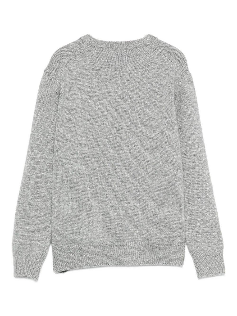 Maglione per bambino MC2 Saint Barth Kids grigio con stampa "Too Cold For School" - Rubino Kids