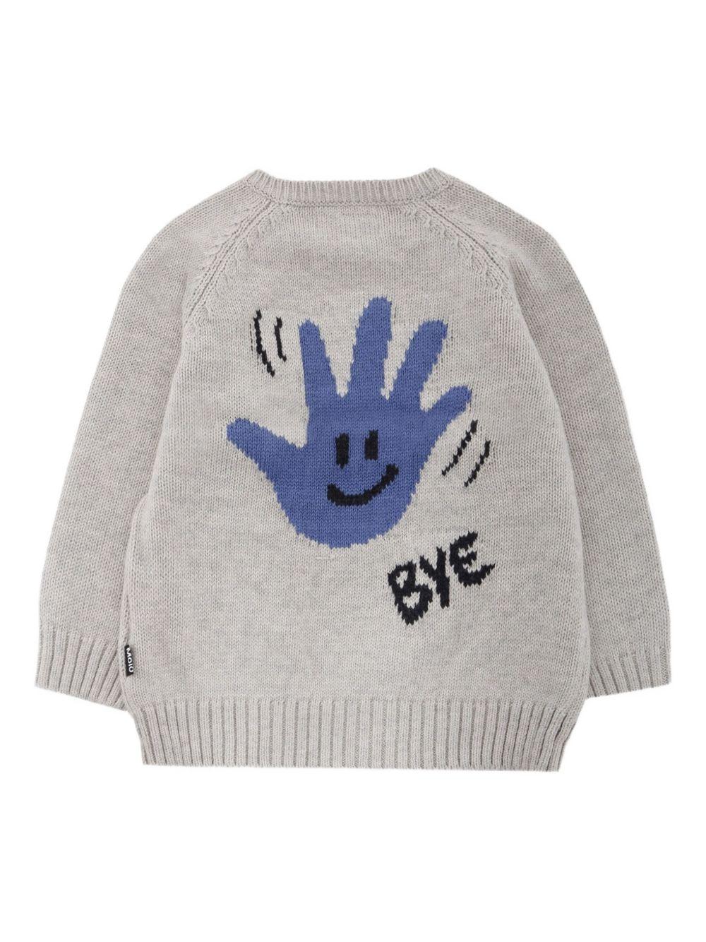 Maglione per bambino Molo grigio Bless con motivo mani a intarsio - Rubino Kids