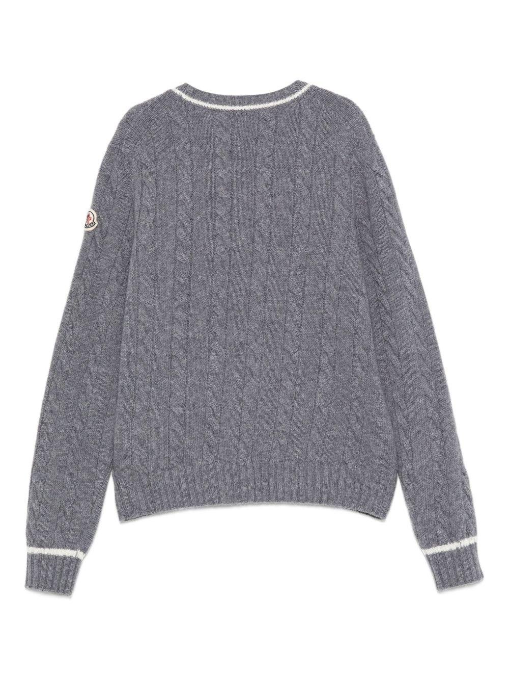 Maglione per bambino Moncler Enfant grigio in lana con motivo a trecce - Rubino Kids