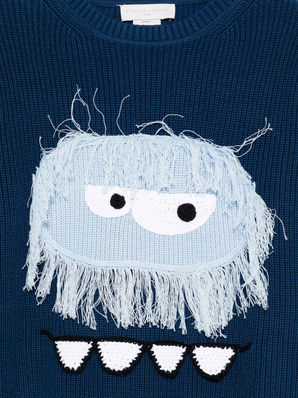 Maglione per bambino Stella McCartney Kids blu con motivo Monster - Rubino Kids