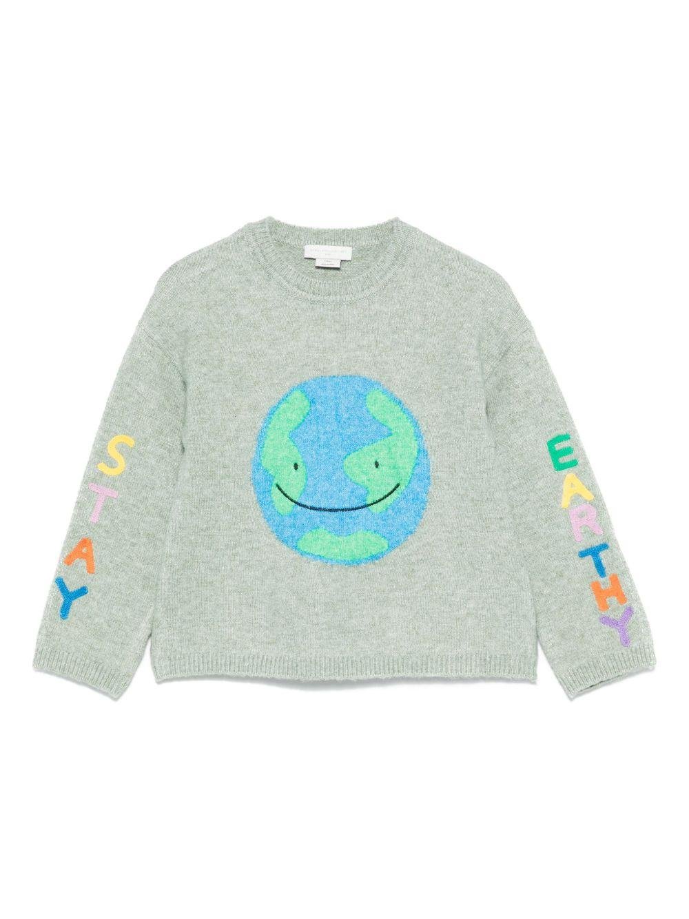 Maglione per bambino Stella McCartney Kids verde con ricamo - Rubino Kids