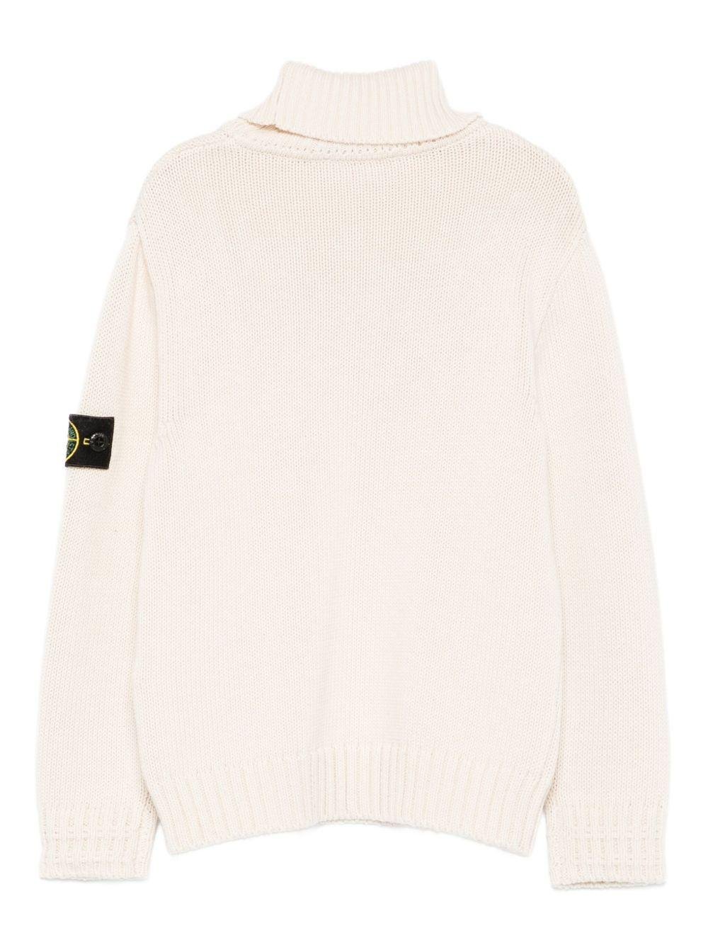 Maglione per bambino Stone Island Junior bianco con collo alto - Rubino Kids