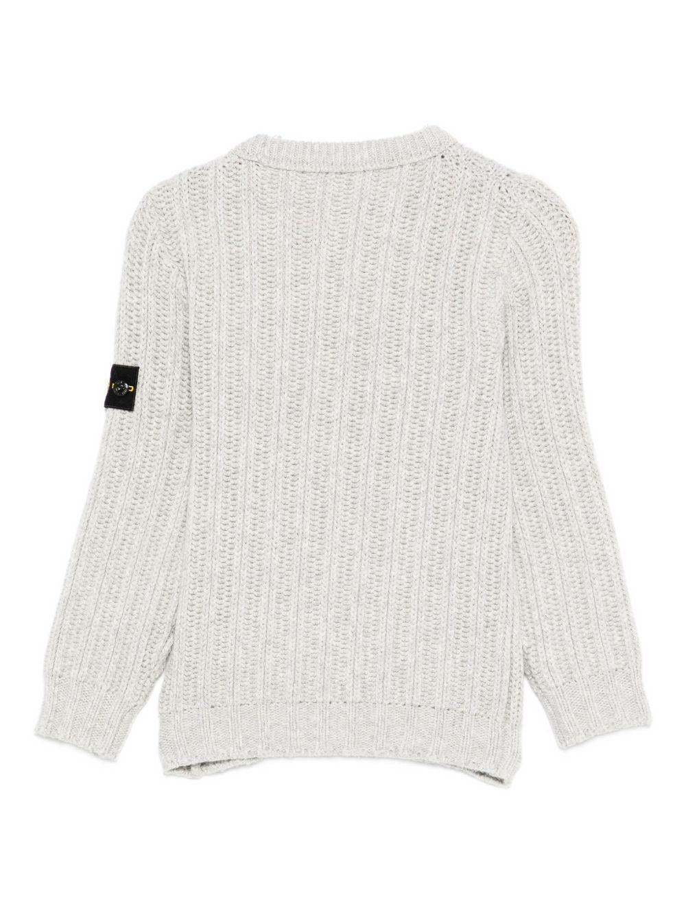 Maglione per bambino Stone Island Junior grigio con logo - Rubino Kids