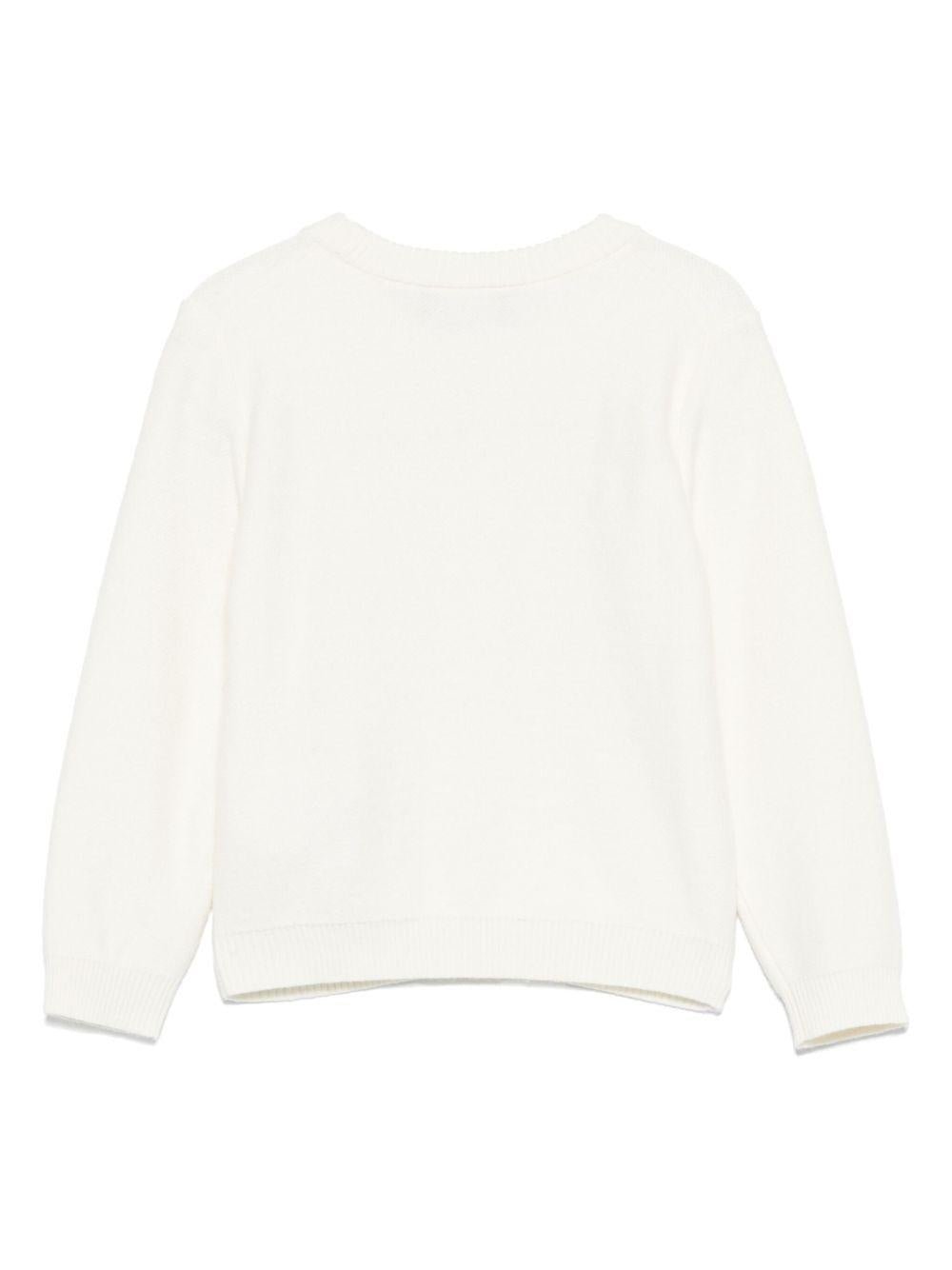 Maglione per bambino Versace Kids beige chiaro con logo a rilievo - Rubino Kids