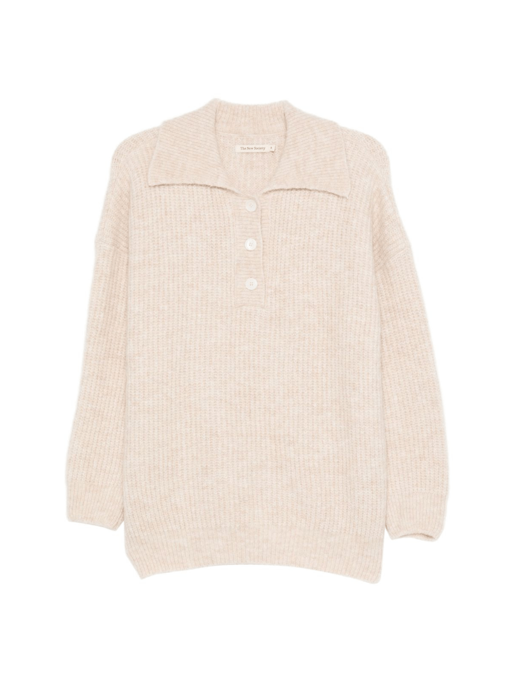 Maglione per donna The New Society beige con colletto a polo - Rubino Kids