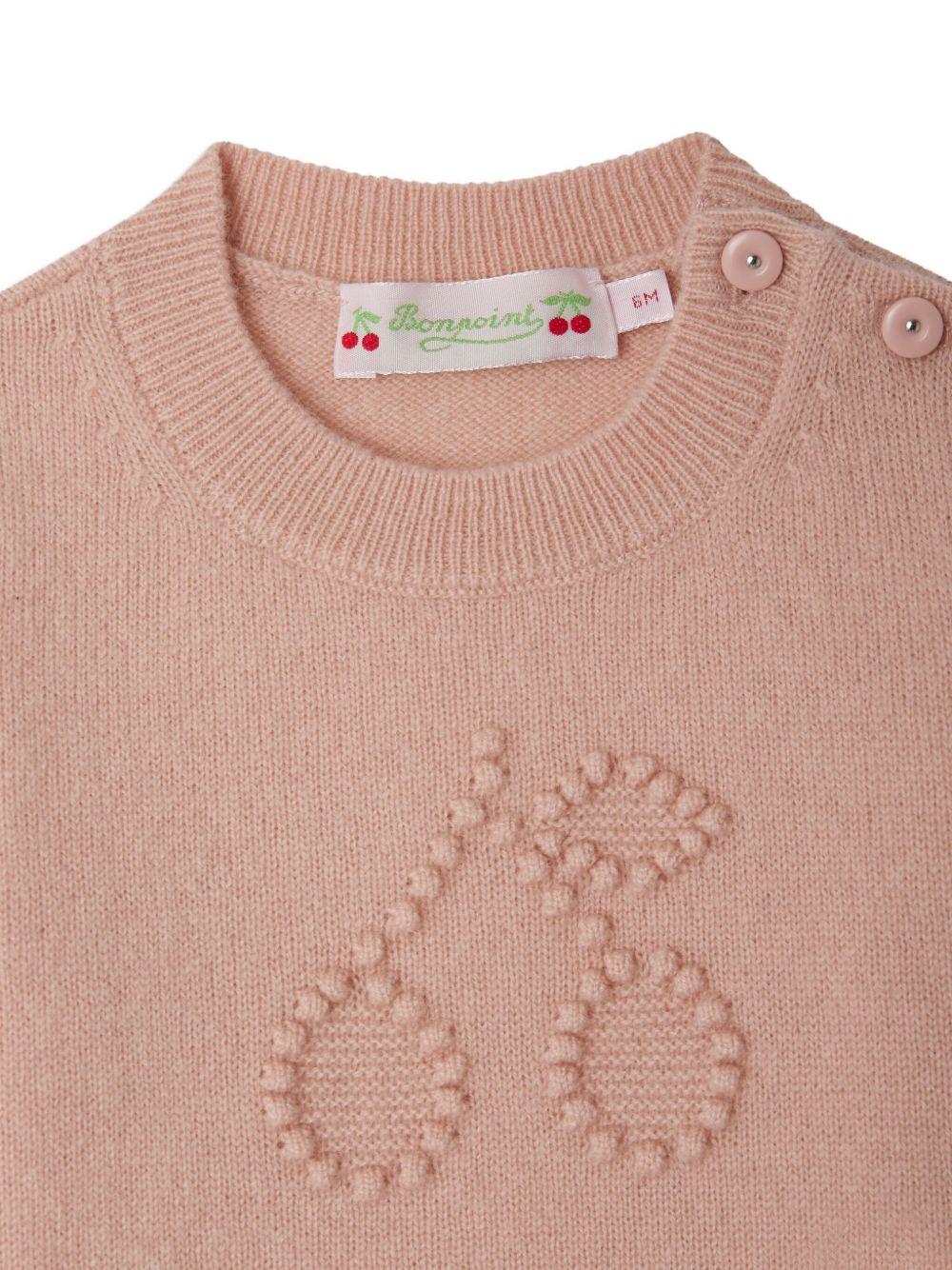 Maglione per neonata Bonpoint rosa con decorazione - Rubino Kids