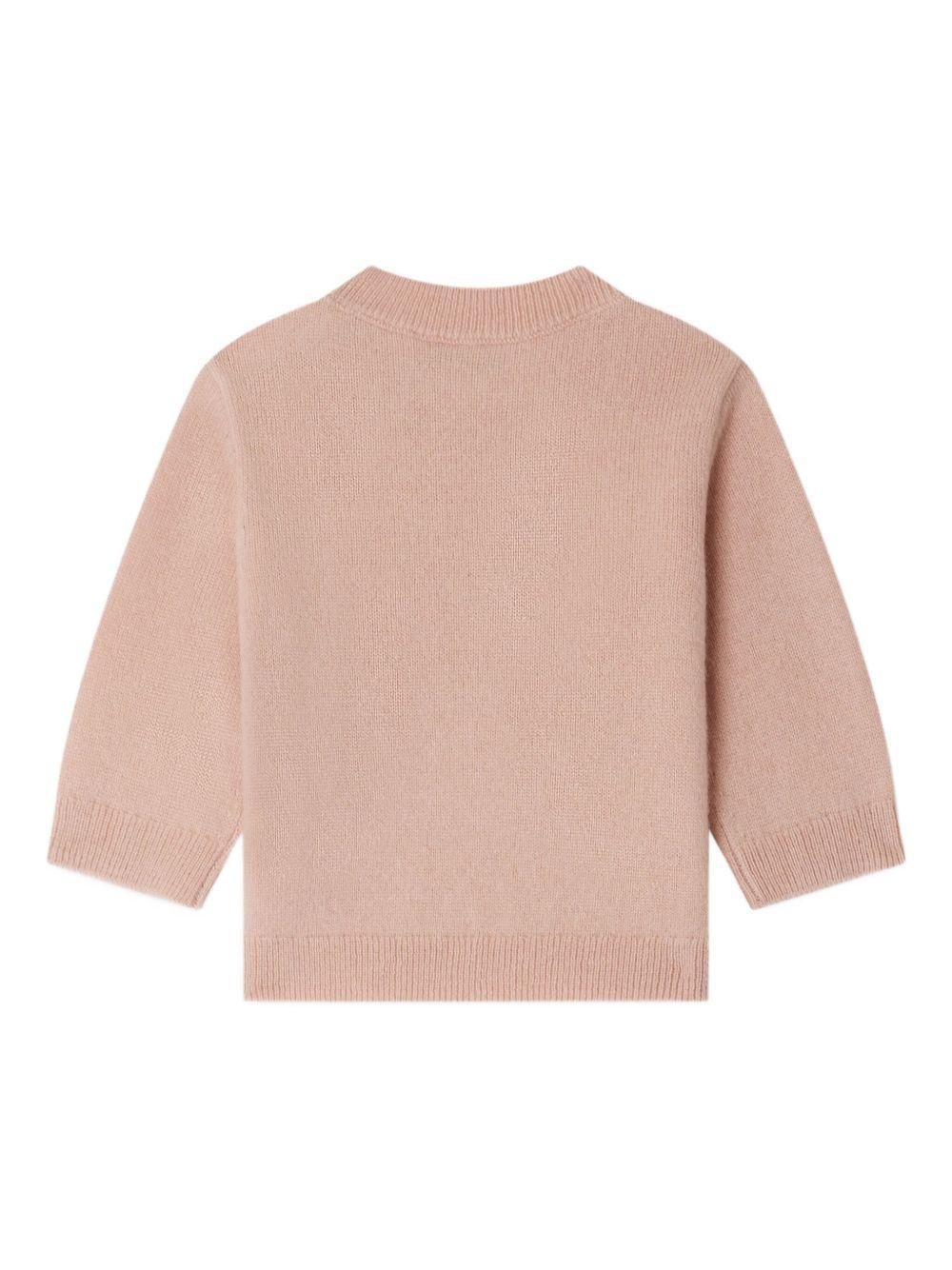 Maglione per neonata Bonpoint rosa con decorazione - Rubino Kids