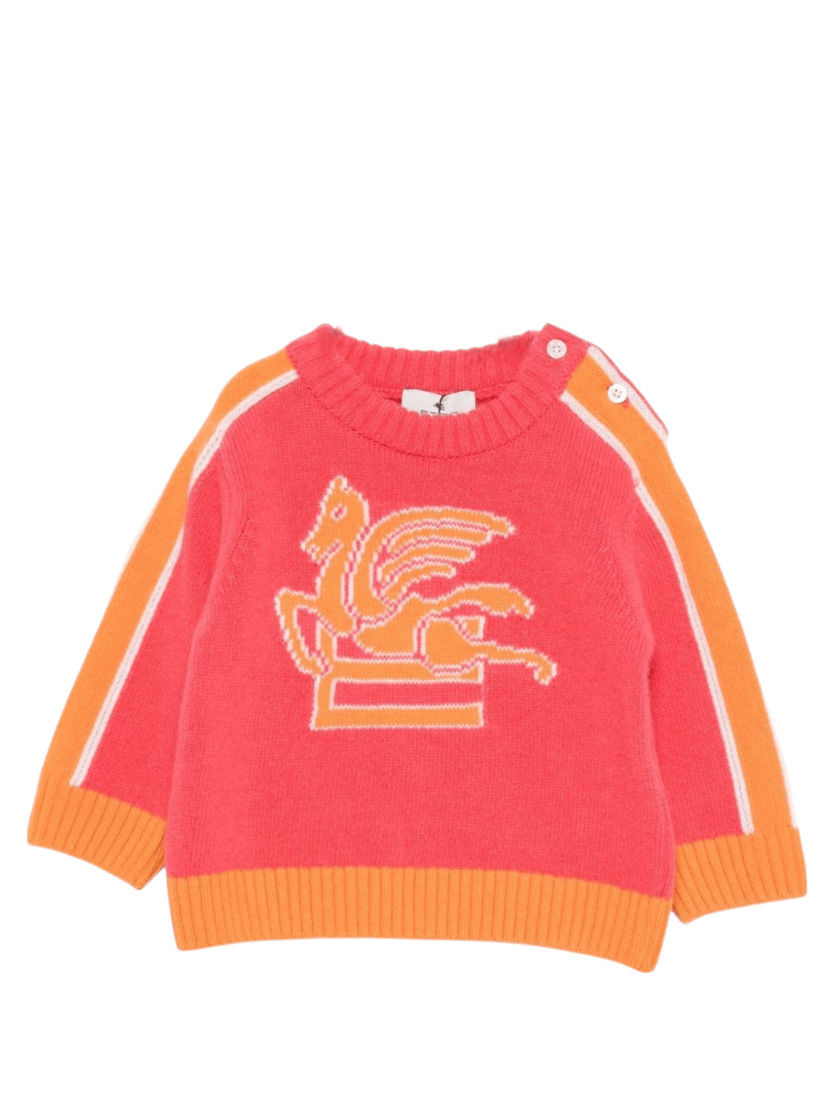 Maglione per neonata ETRO KIDS fucsia con motivo Pegaso - Rubino Kids