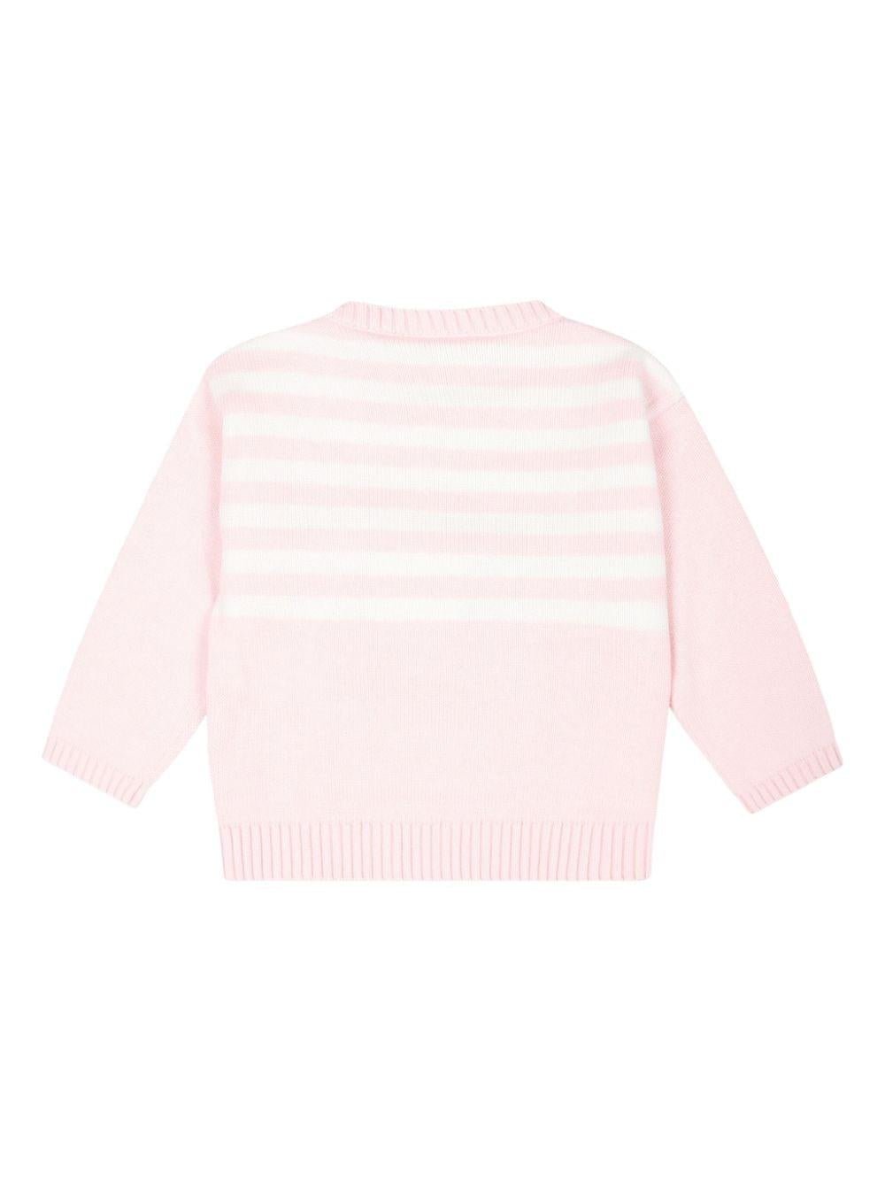 Maglione per neonata Givenchy Kids rosa con applicazione 4G - Rubino Kids