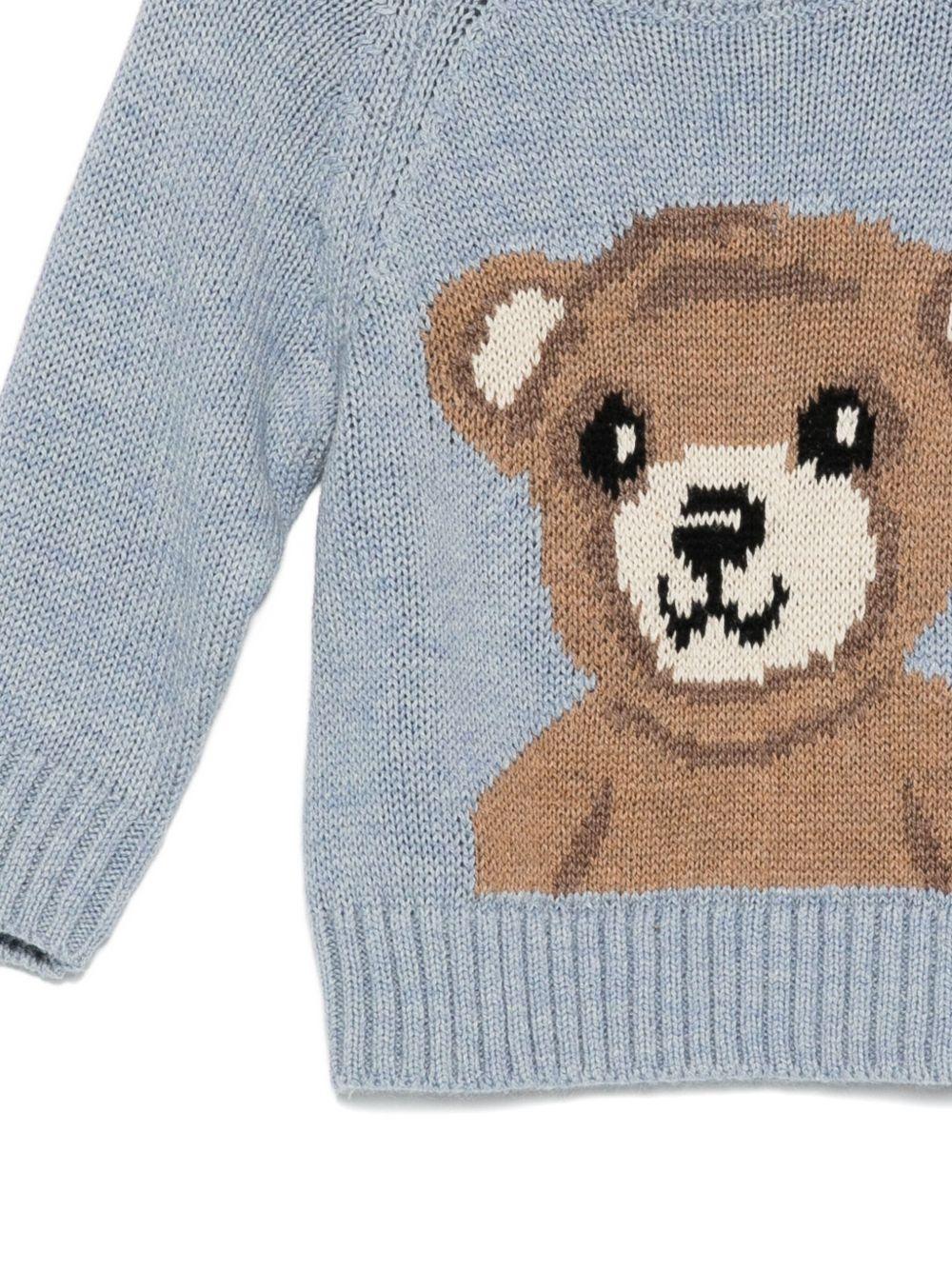 Maglione per neonati Molo azzurro con orsetto intarsiato - Rubino Kids
