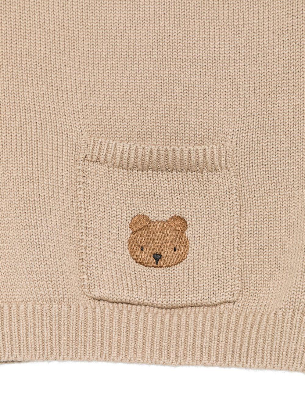 Maglione per neonato Donsje beige con ricamo orso - Rubino Kids