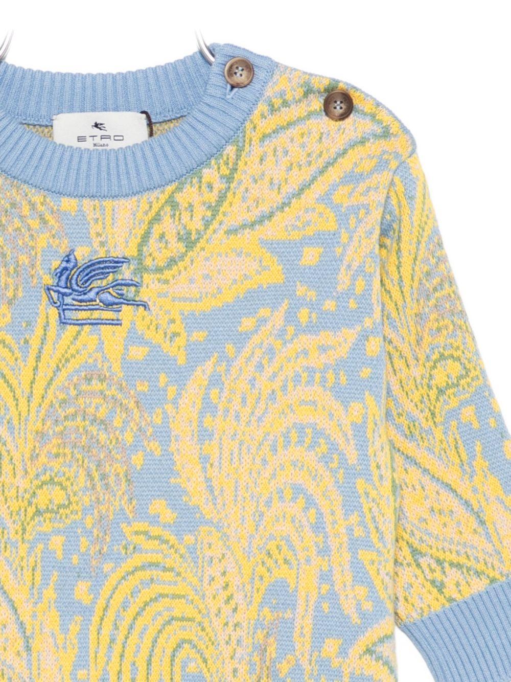 Maglione per neonato ETRO Kids azzurro con motivo Paisley - Rubino Kids