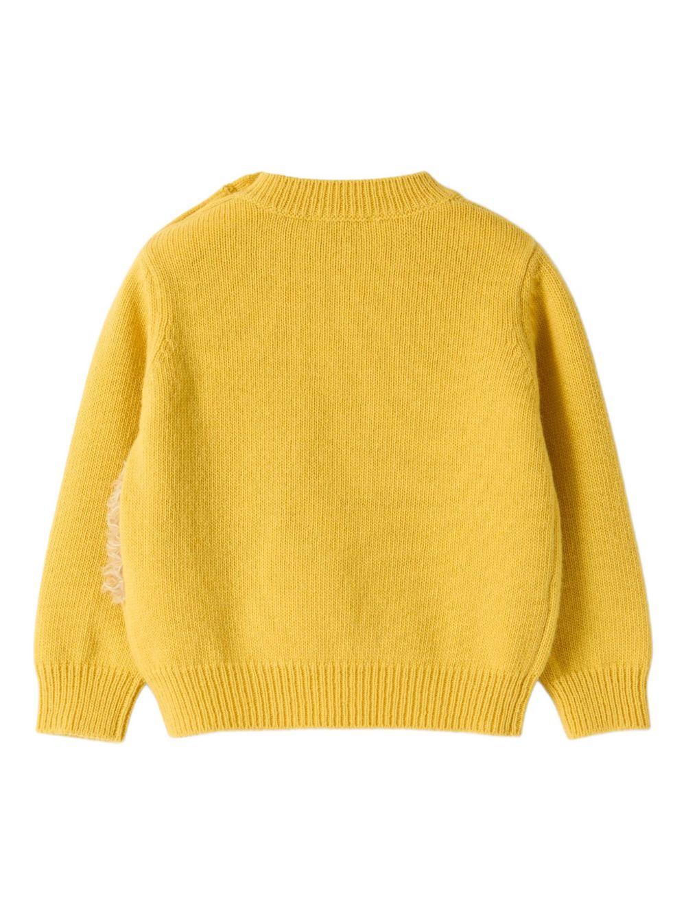 Maglione per neonato Il Gufo giallo con ricamo porcospino e ghianda - Rubino Kids