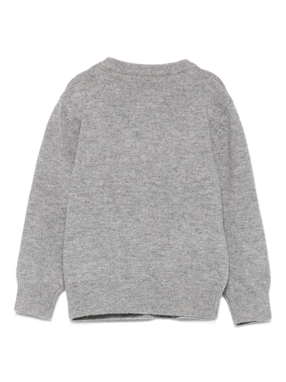 Maglione per neonato John Richmond Junior grigio con logo a intarsio - Rubino Kids