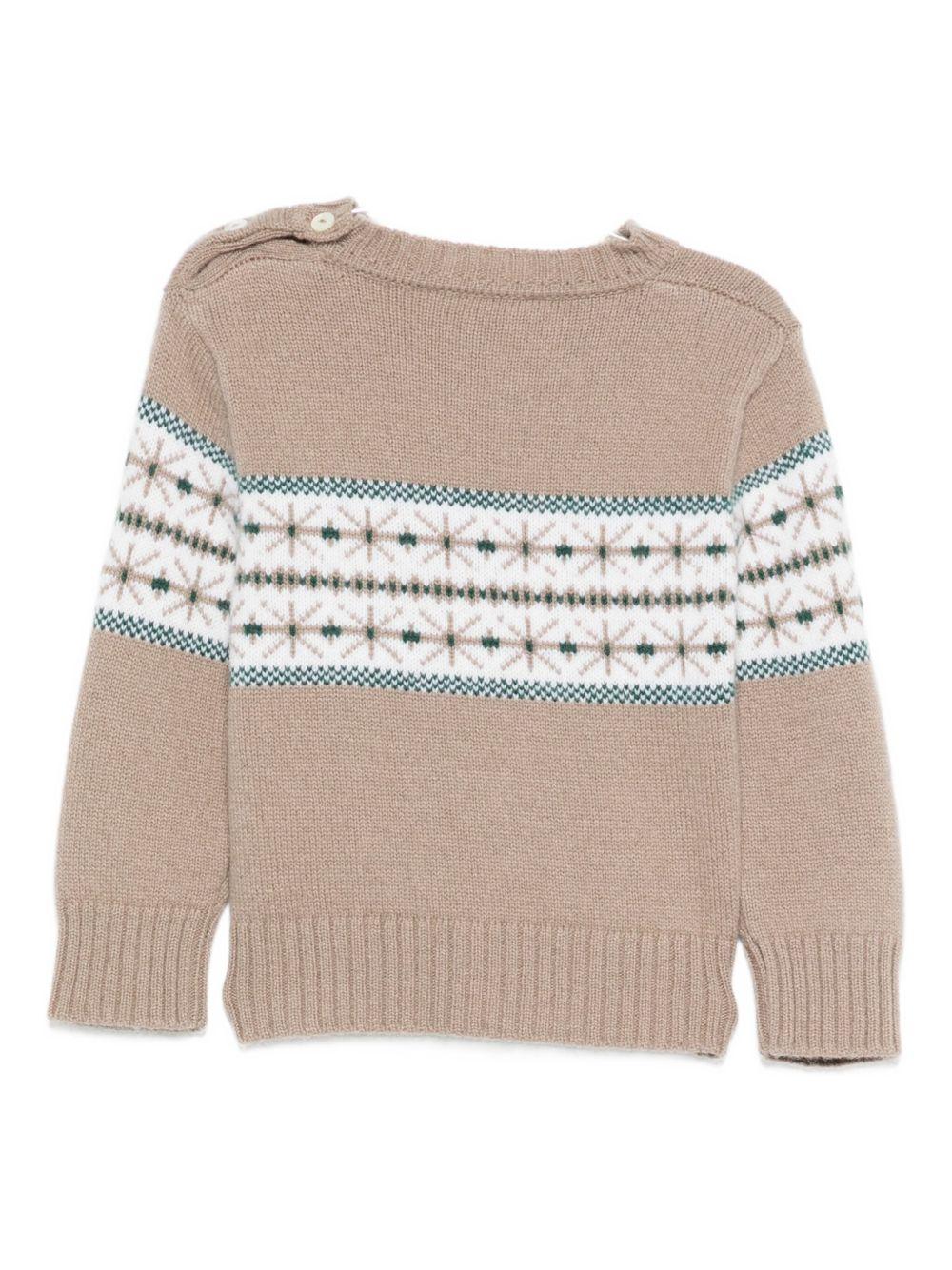 Maglione per neonato Mariella Ferrari beige con decorazione ricamata - Rubino Kids