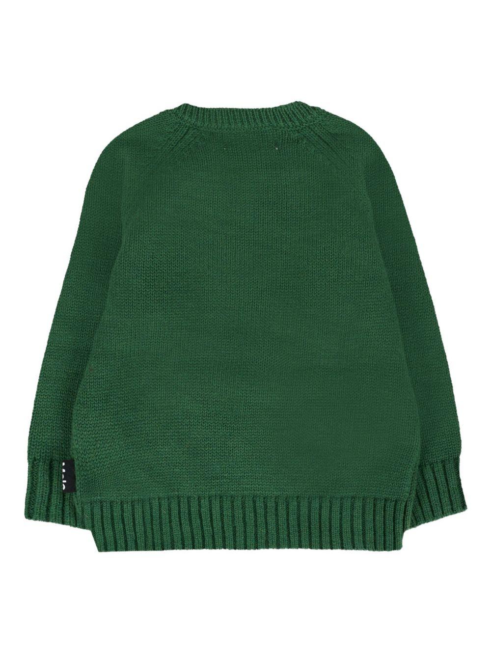 Maglione per neonato Molo verde con bassotto ricamato - Rubino Kids