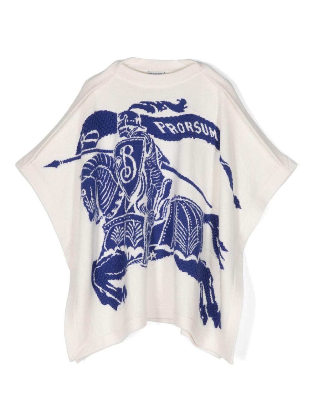 Mantella per bambina Burberry Kids bianco con stampa Horsebit - Rubino Kids