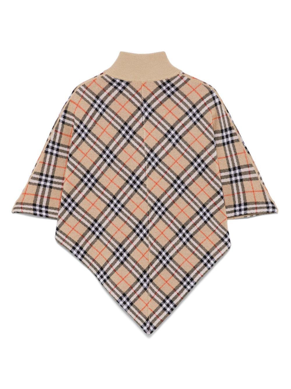 Mantella per bambina Burberry Kids in lana con motivo a quadro - Rubino Kids
