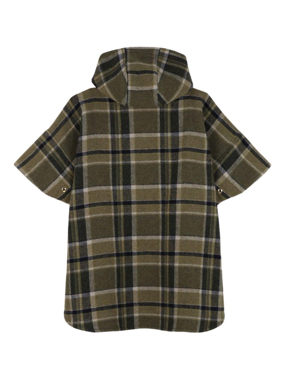 Mantella per bambina Chloé Kids verde con design a quadri - Rubino Kids