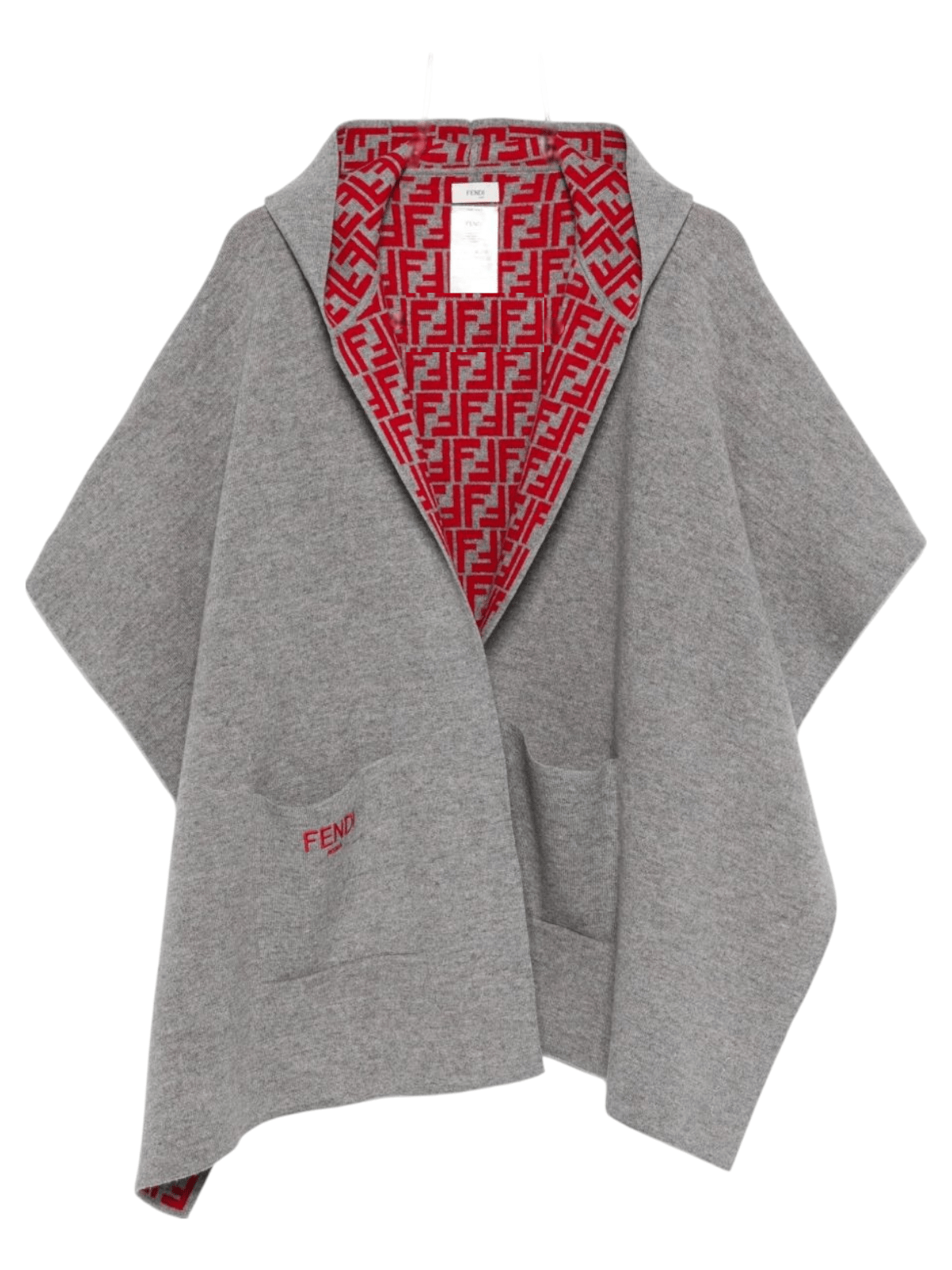 Mantella per bambina Fendi Kids grigia con cappuccio - Rubino Kids