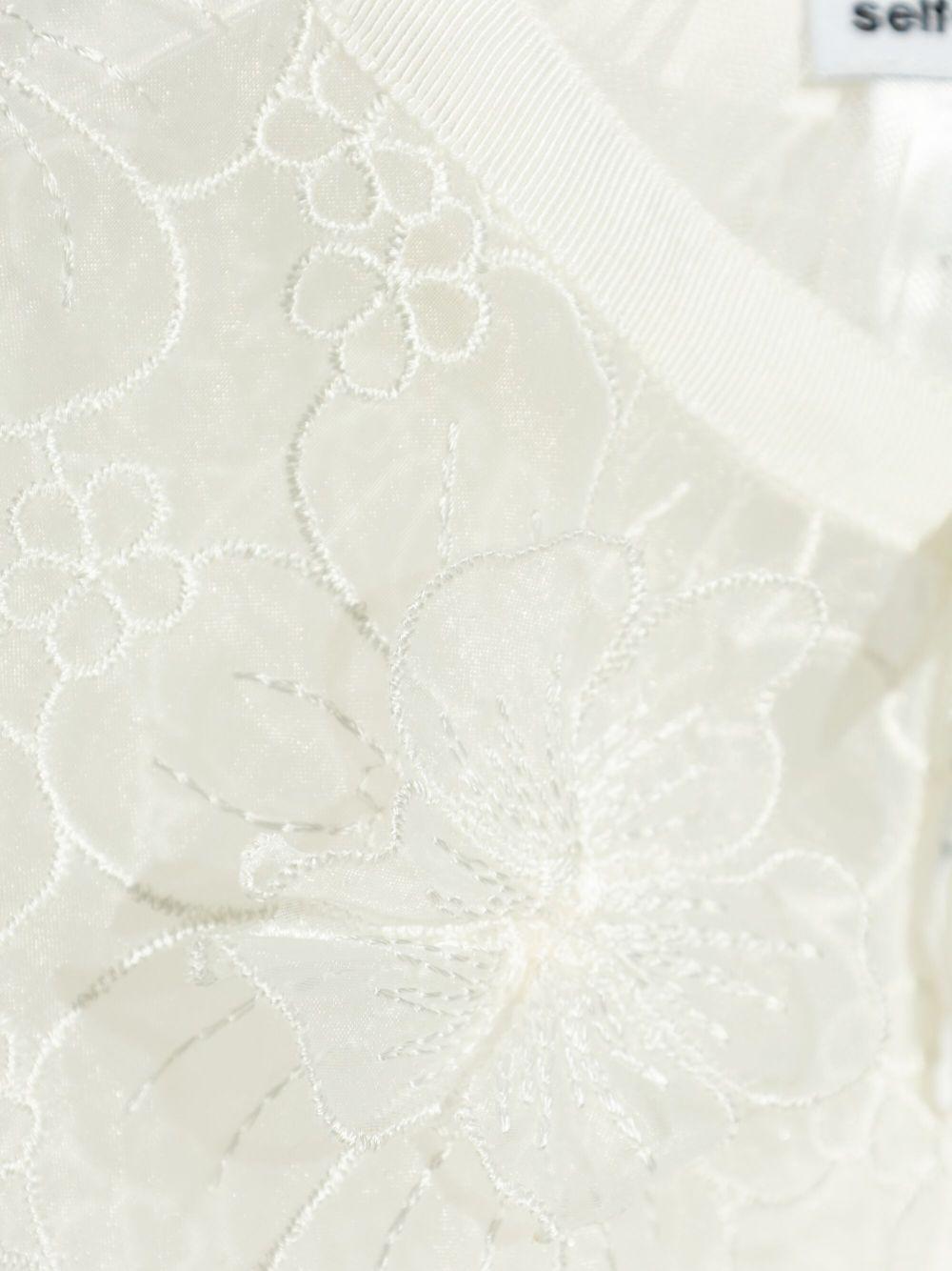 Mantella per bambina Self - Portrait Kids bianco a fiori - Rubino Kids