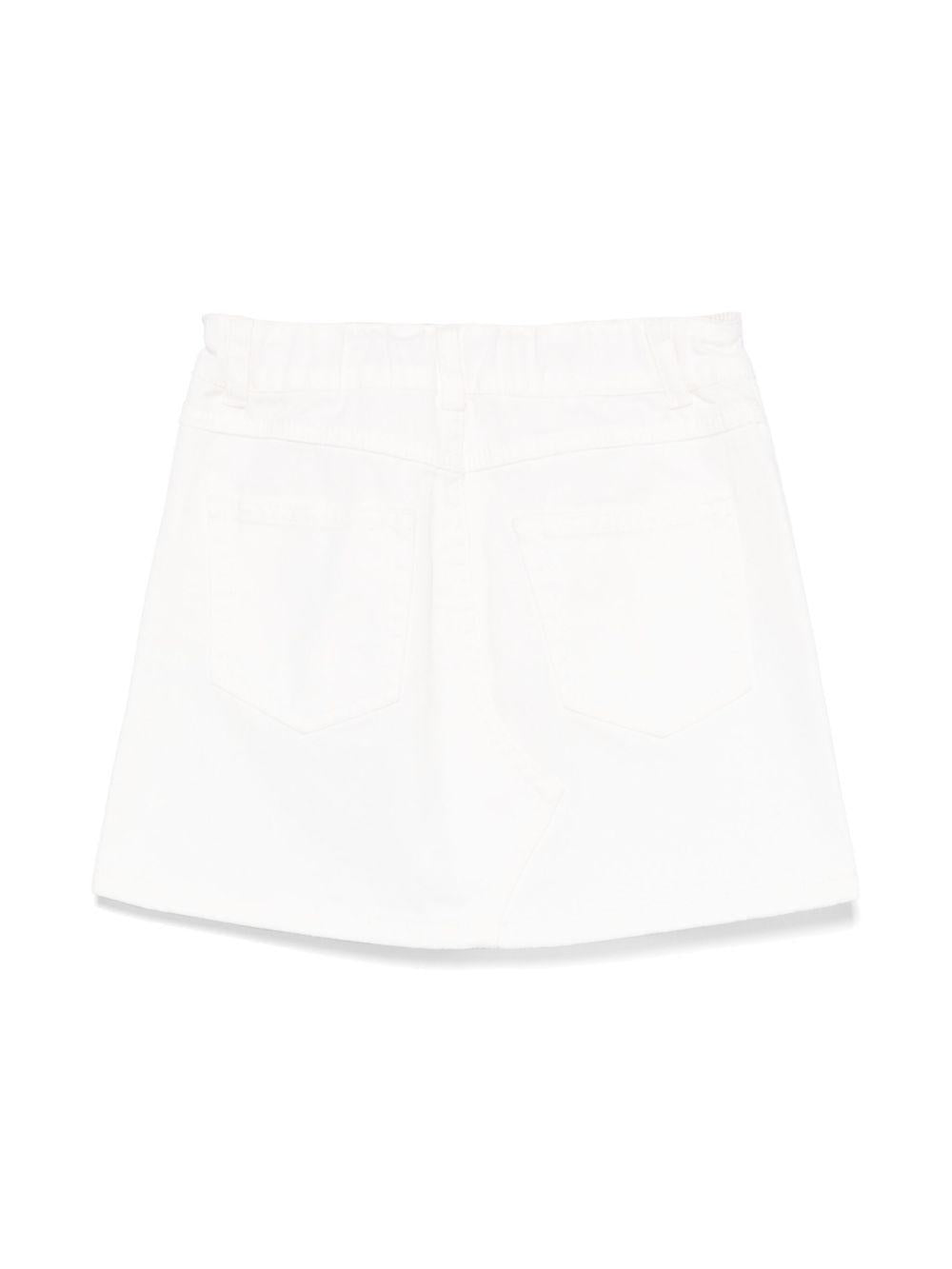 Minigonna denim per bambina Moschino Kids bianco con passanti - Rubino Kids