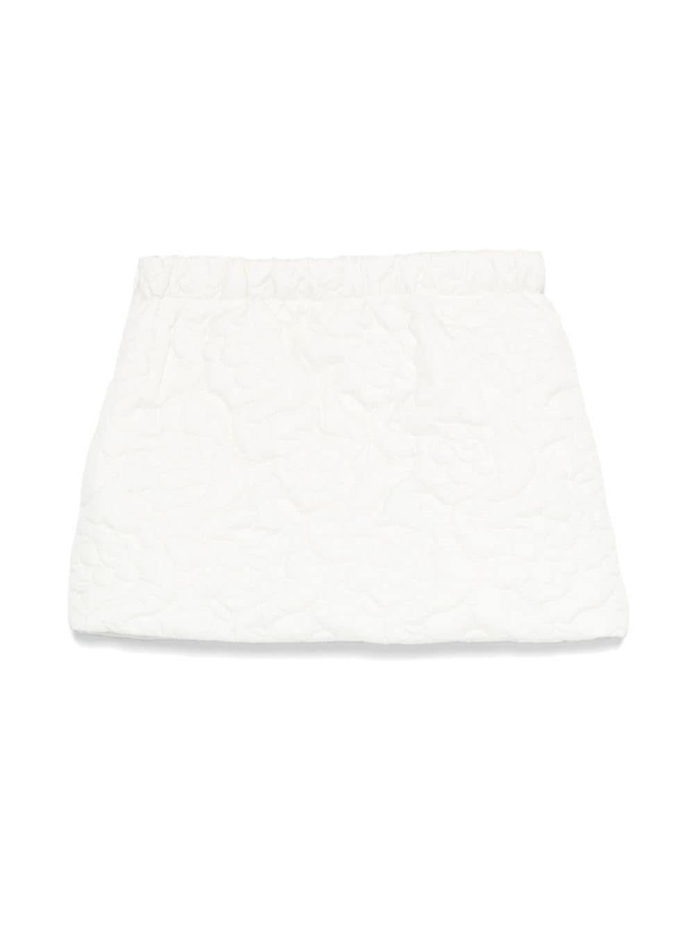 Minigonna matelassé per bambina Il Gufo bianco con motivo a fiori - Rubino Kids