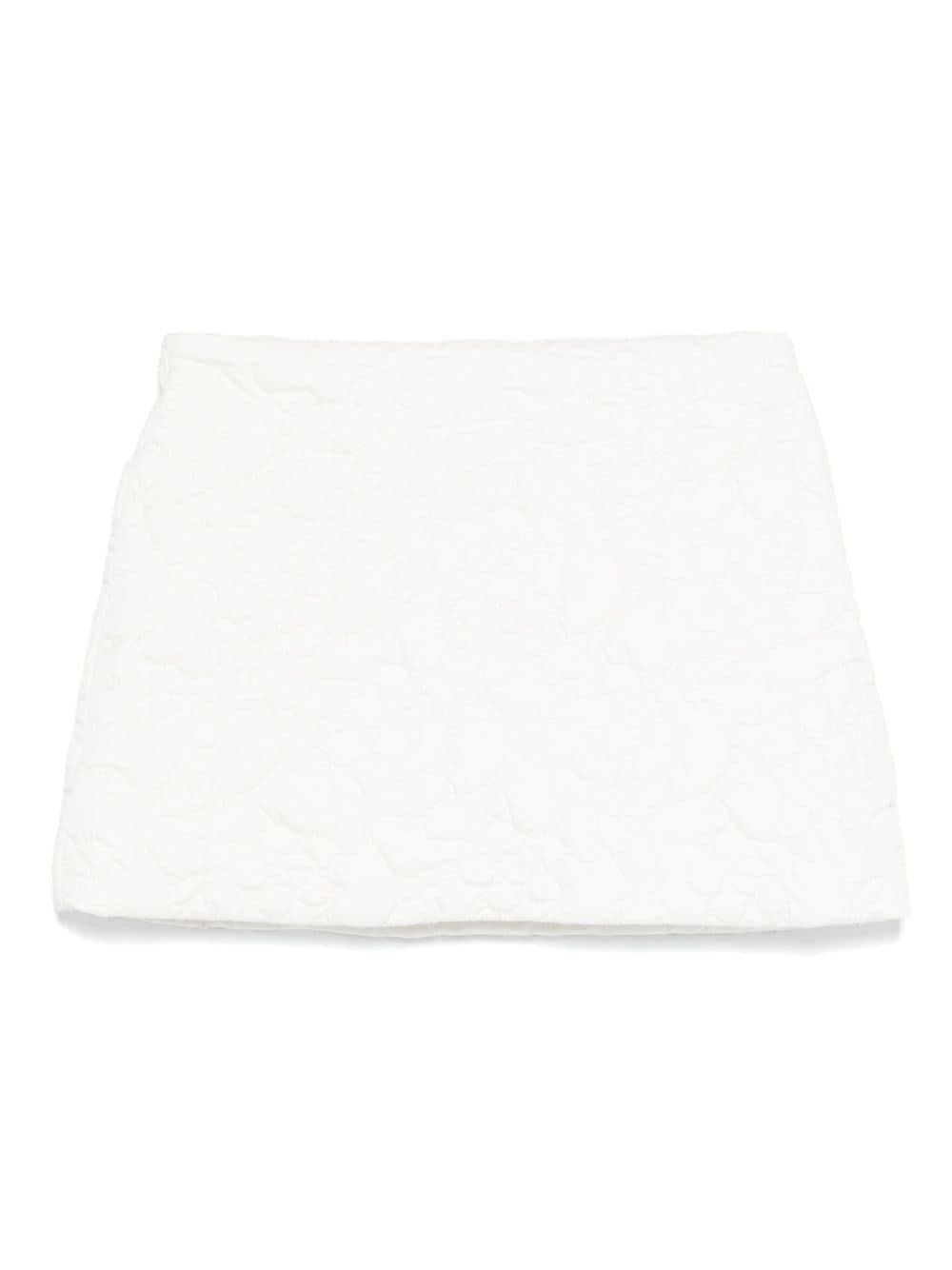 Minigonna matelassé per bambina Il Gufo bianco con motivo a fiori - Rubino Kids