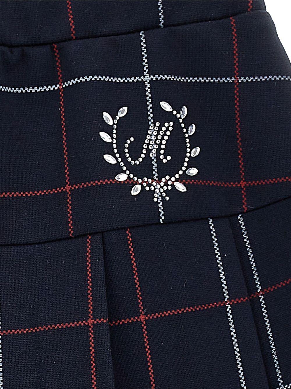 Minigonna per bambina Monnalisa blu con motivo tartan - Rubino Kids