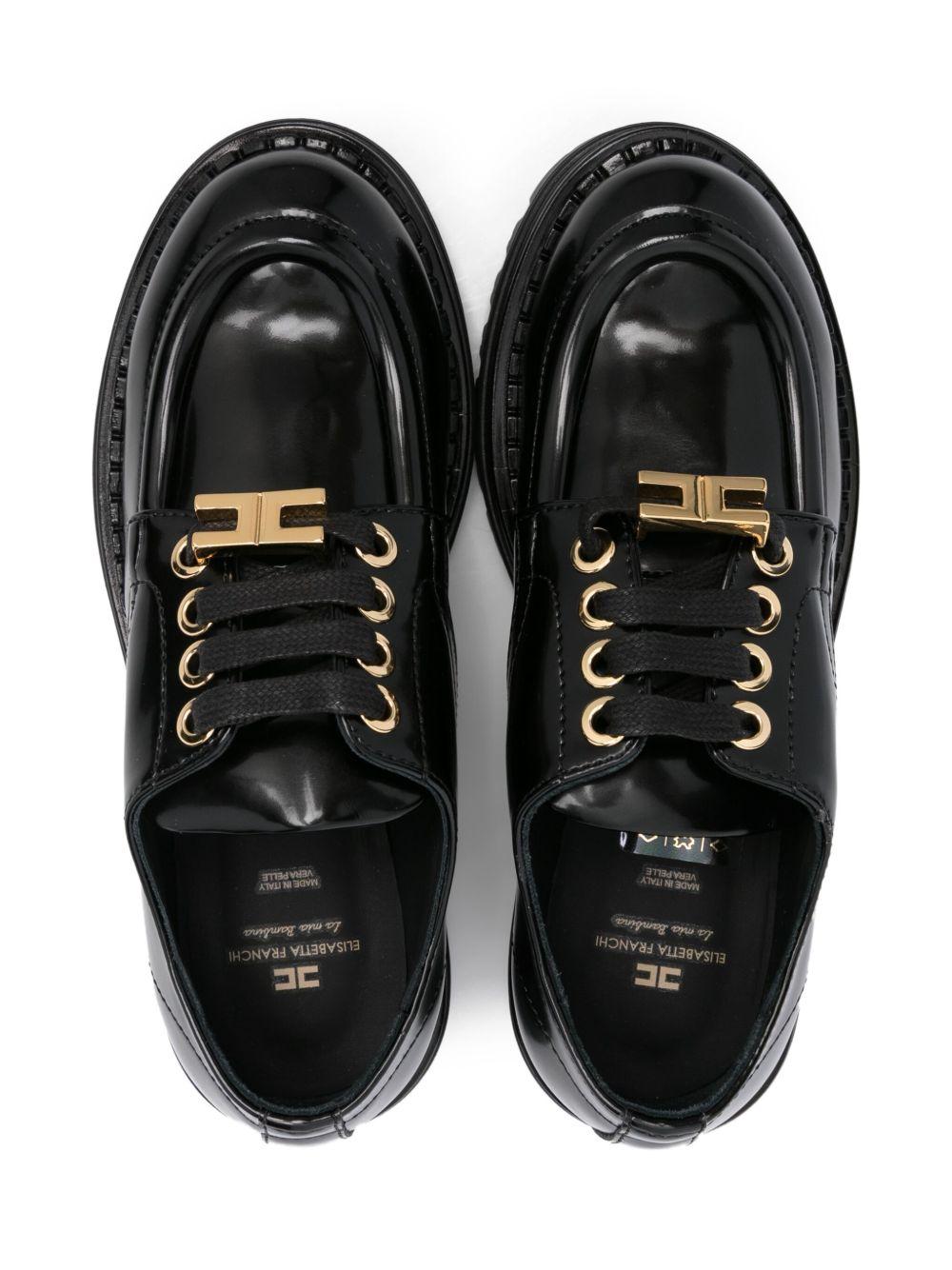 Mocassini per bambina Elisabetta Franchi La Mia Bambina neri con fibbia color oro - Rubino Kids