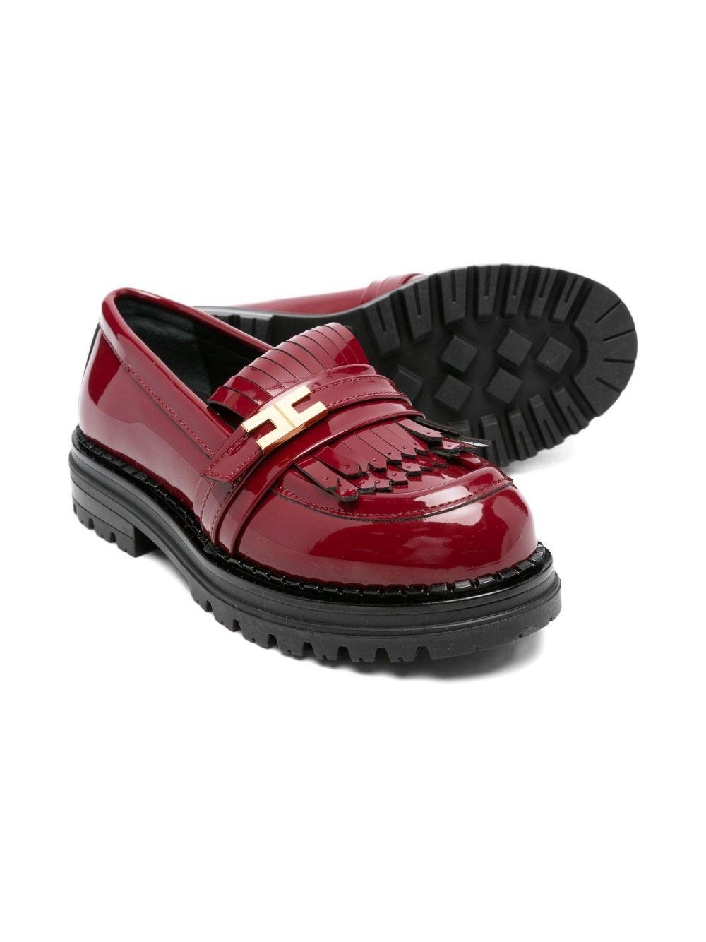 Mocassini per bambina Elisabetta Franchi La Mia Bambina rosso con dettagli con frange - Rubino Kids