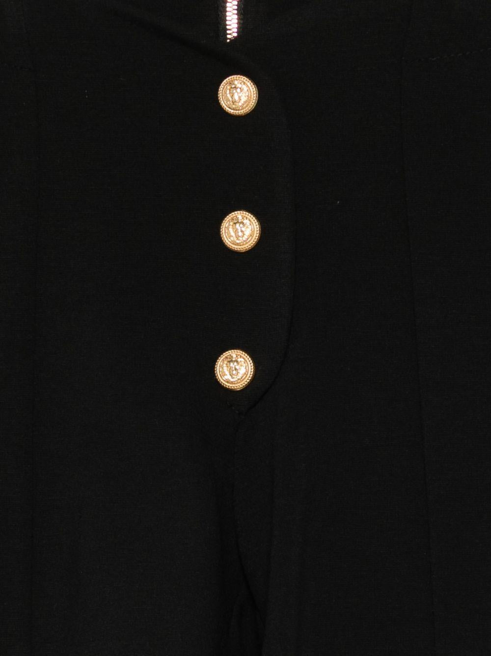 Pantaloncini per bambina Balmain Kids neri a vita alta con bottoni - Rubino Kids