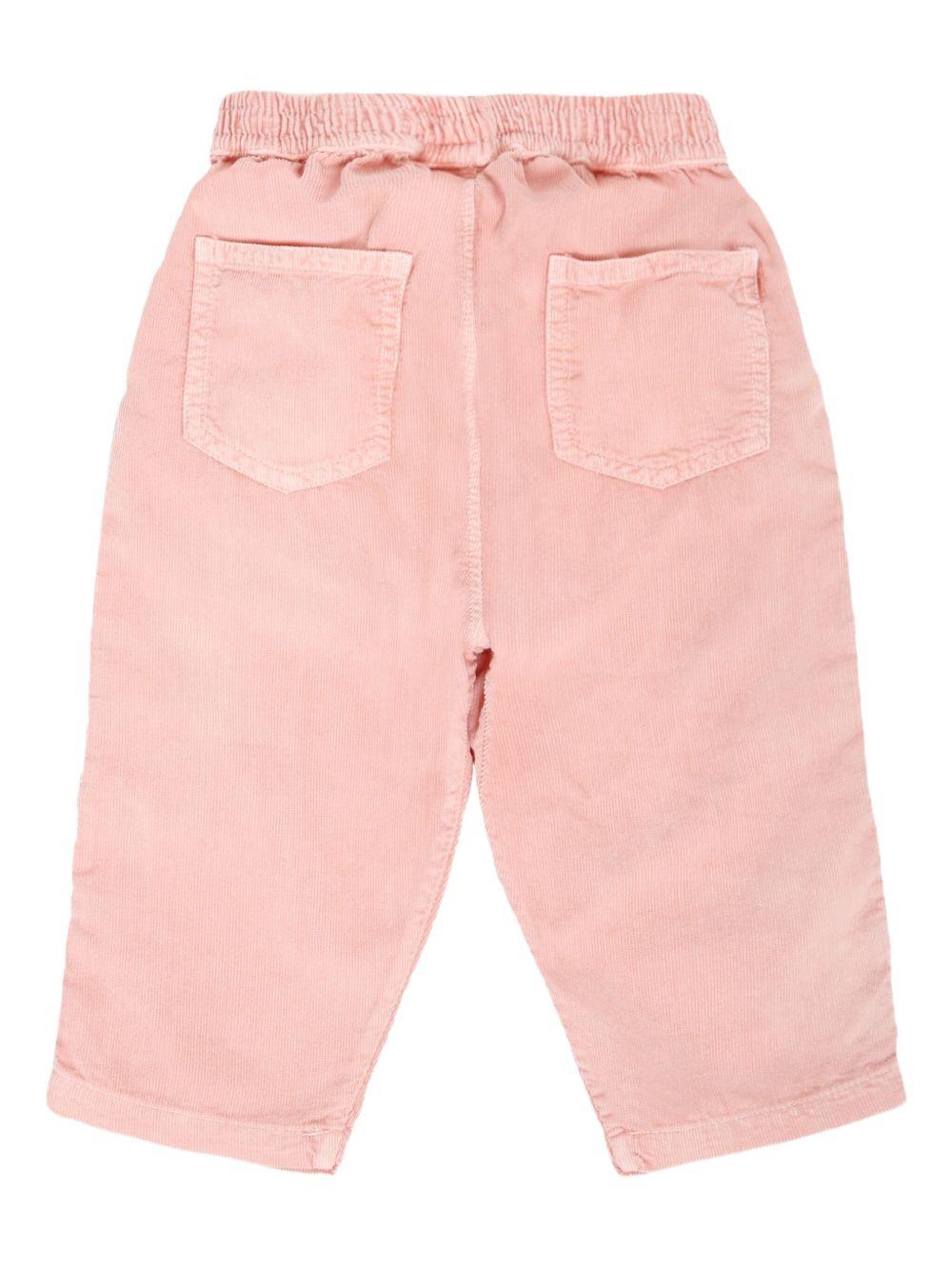 Pantaloni a coste per neonata Molo rosa cipria con vita elasticizzata - Rubino Kids