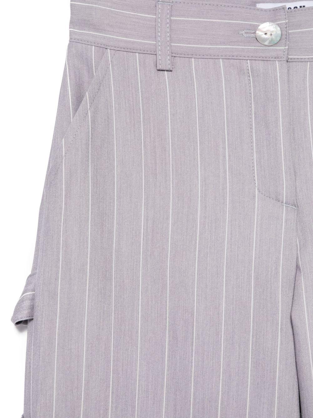Pantaloni a righe per bambina MSGM Kids grigio con passanti - Rubino Kids