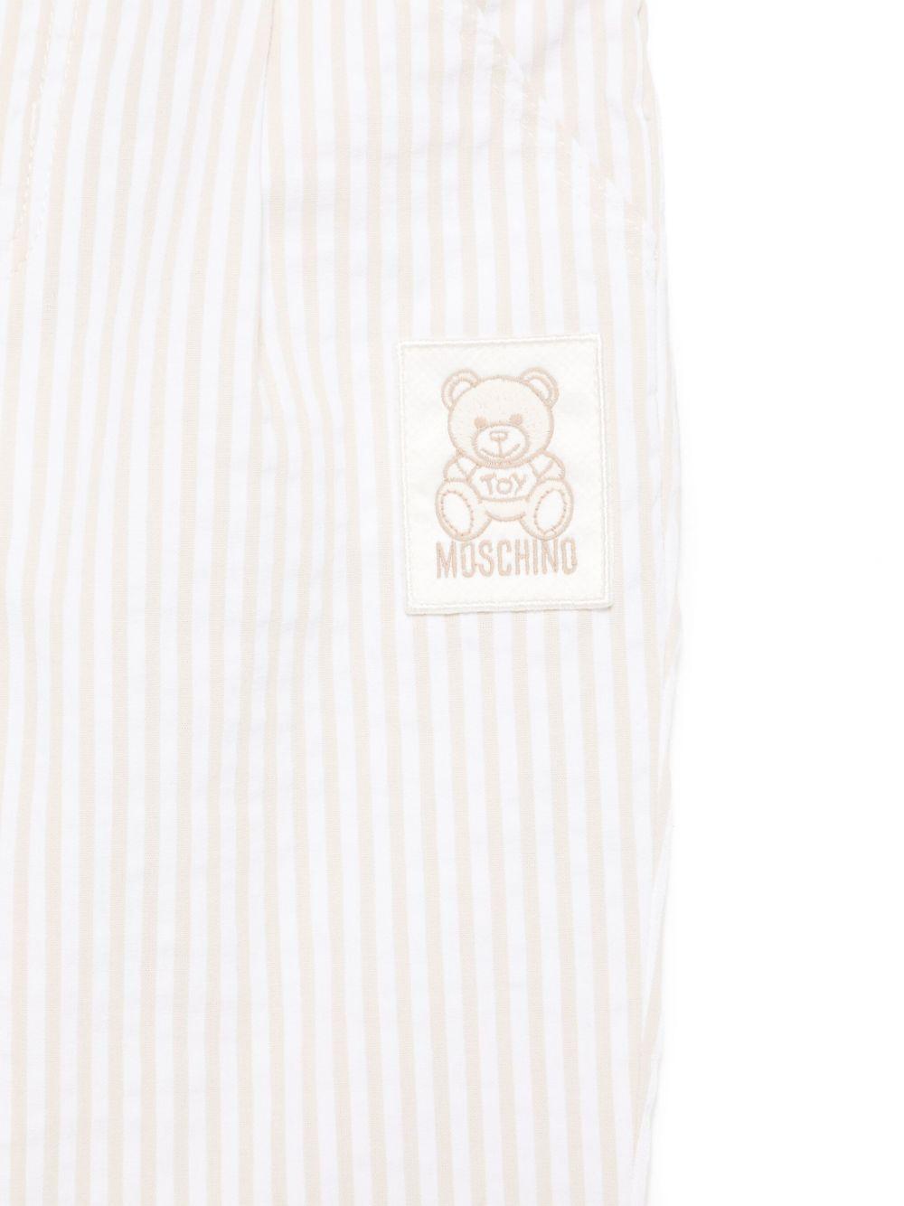 Pantaloni a righe per neonata Moschino Kids beige con passanti - Rubino Kids