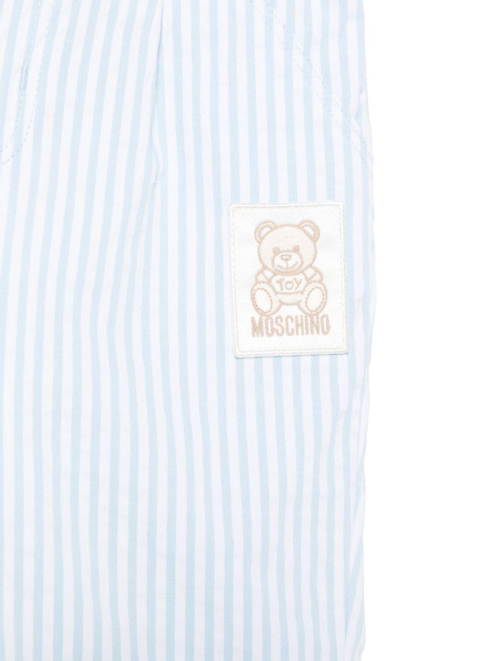 Pantaloni a righe per neonato Moschino Kids azzurro con passanti - Rubino Kids