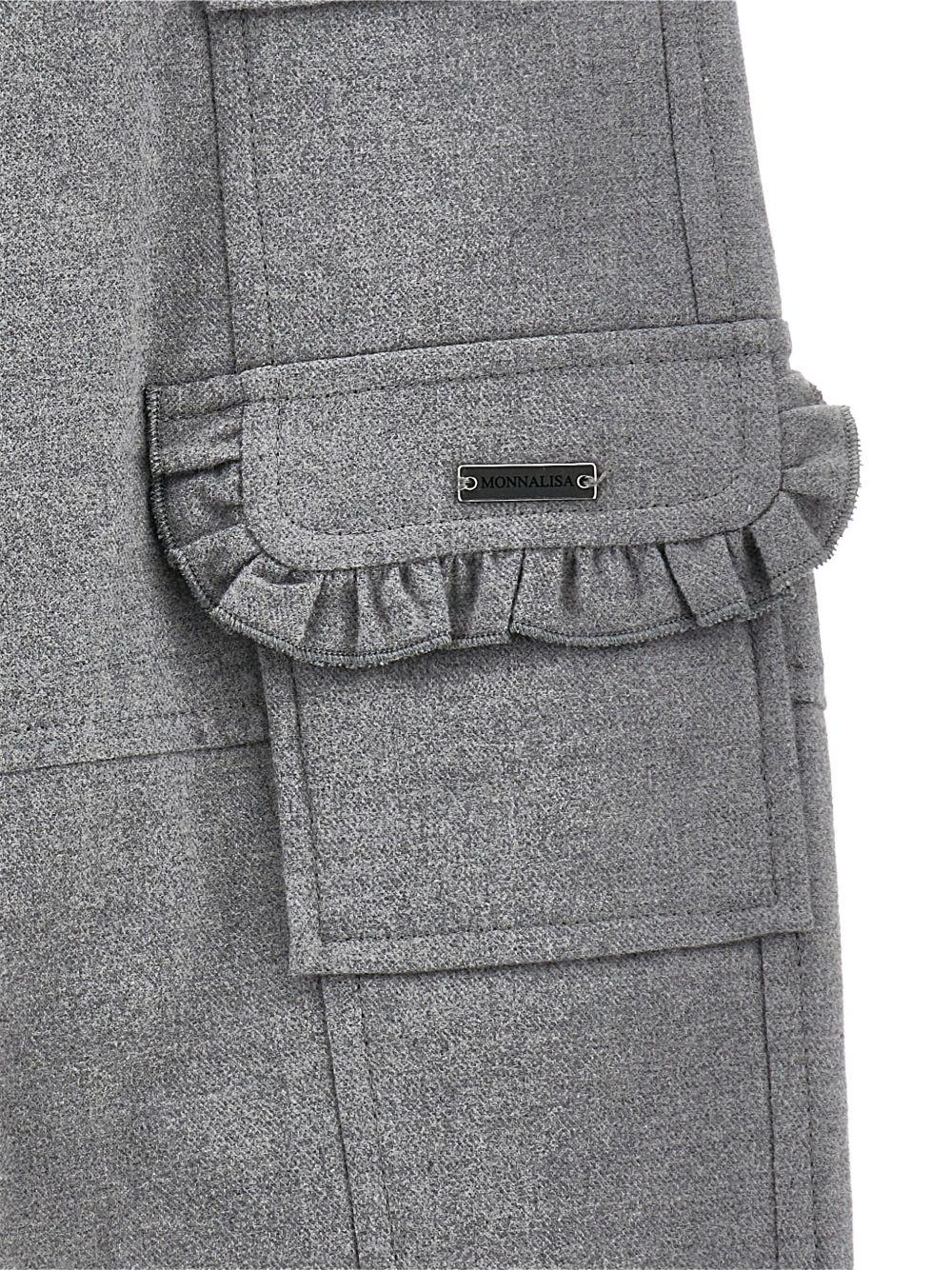 Pantaloni cargo per bambina Monnalisa grigi con due tasche laterali - Rubino Kids