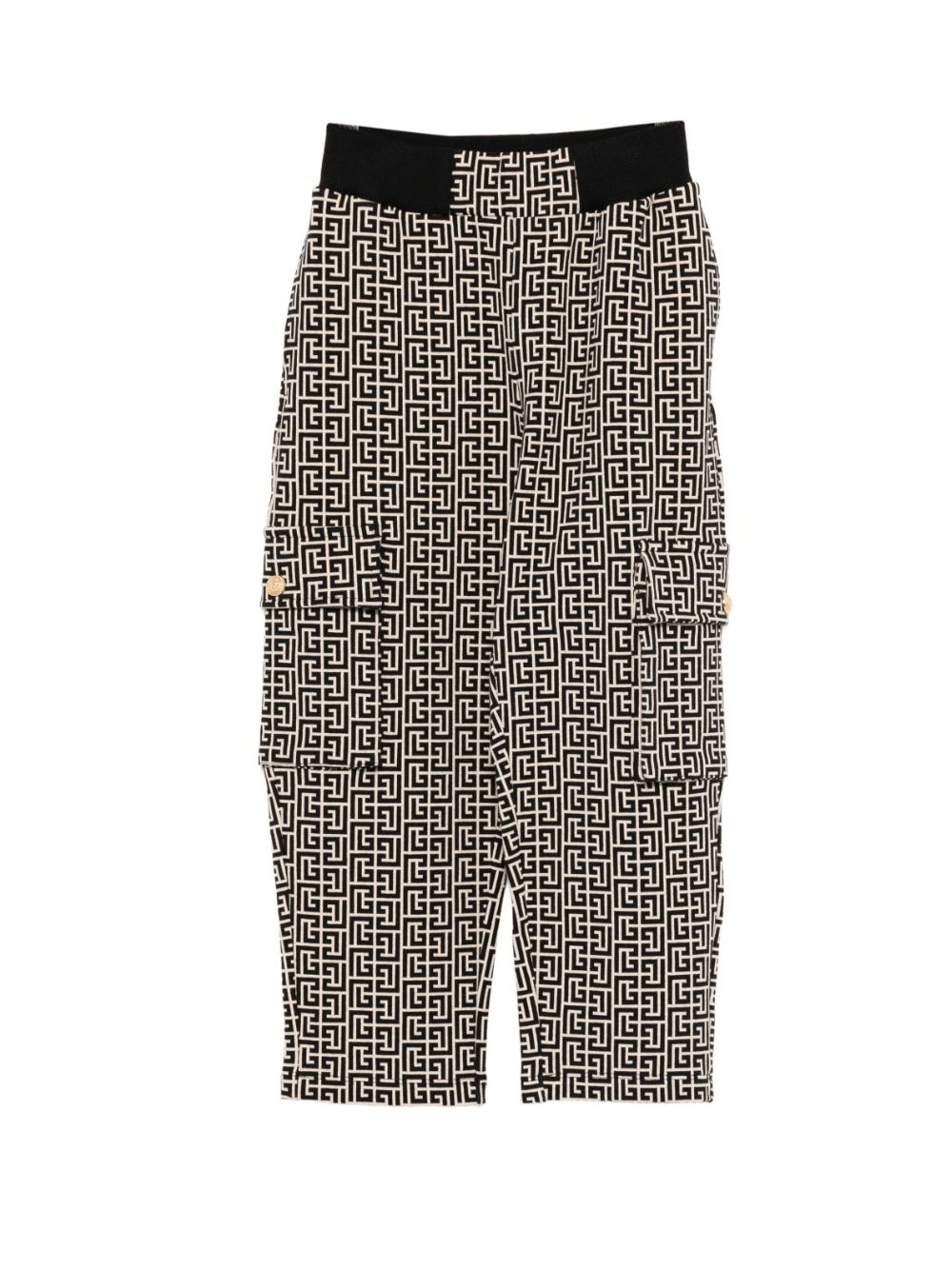 Pantaloni cargo per bambino Balmain Kids beige con motivo geometrico - Rubino Kids