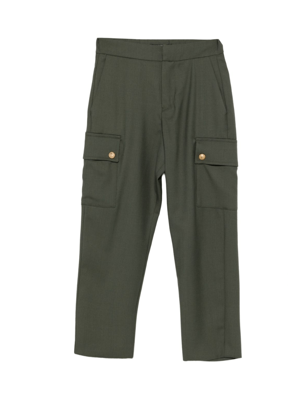 Pantaloni cargo per bambino Balmain Kids verde con bottoni dorati - Rubino Kids