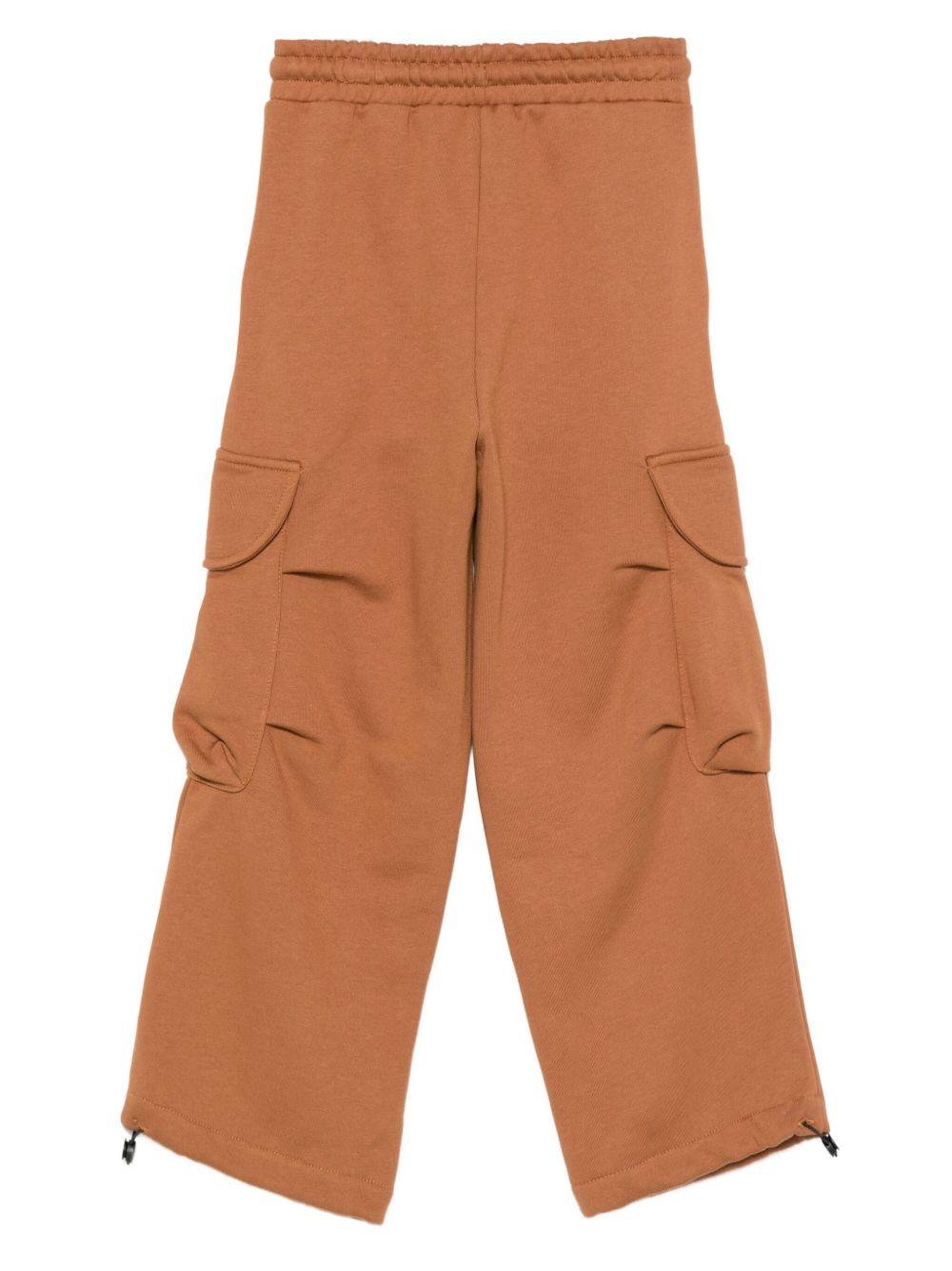 Pantaloni cargo per bambino MSGM Kids marroni con coulisse - Rubino Kids