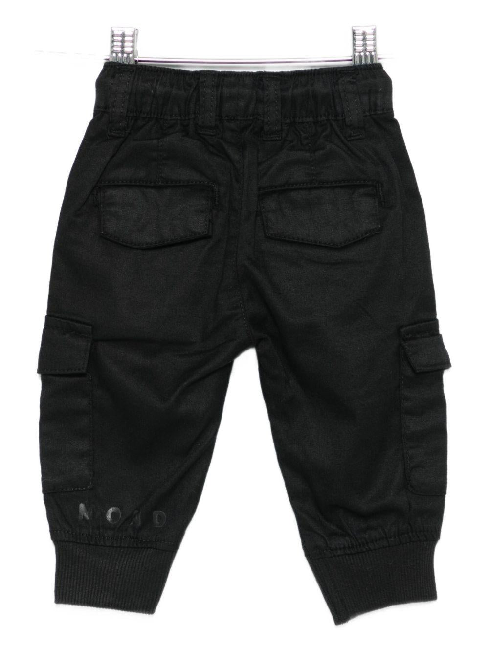 Pantaloni cargo per neonato John Richmond Junior neri con vita elasticizzata - Rubino Kids