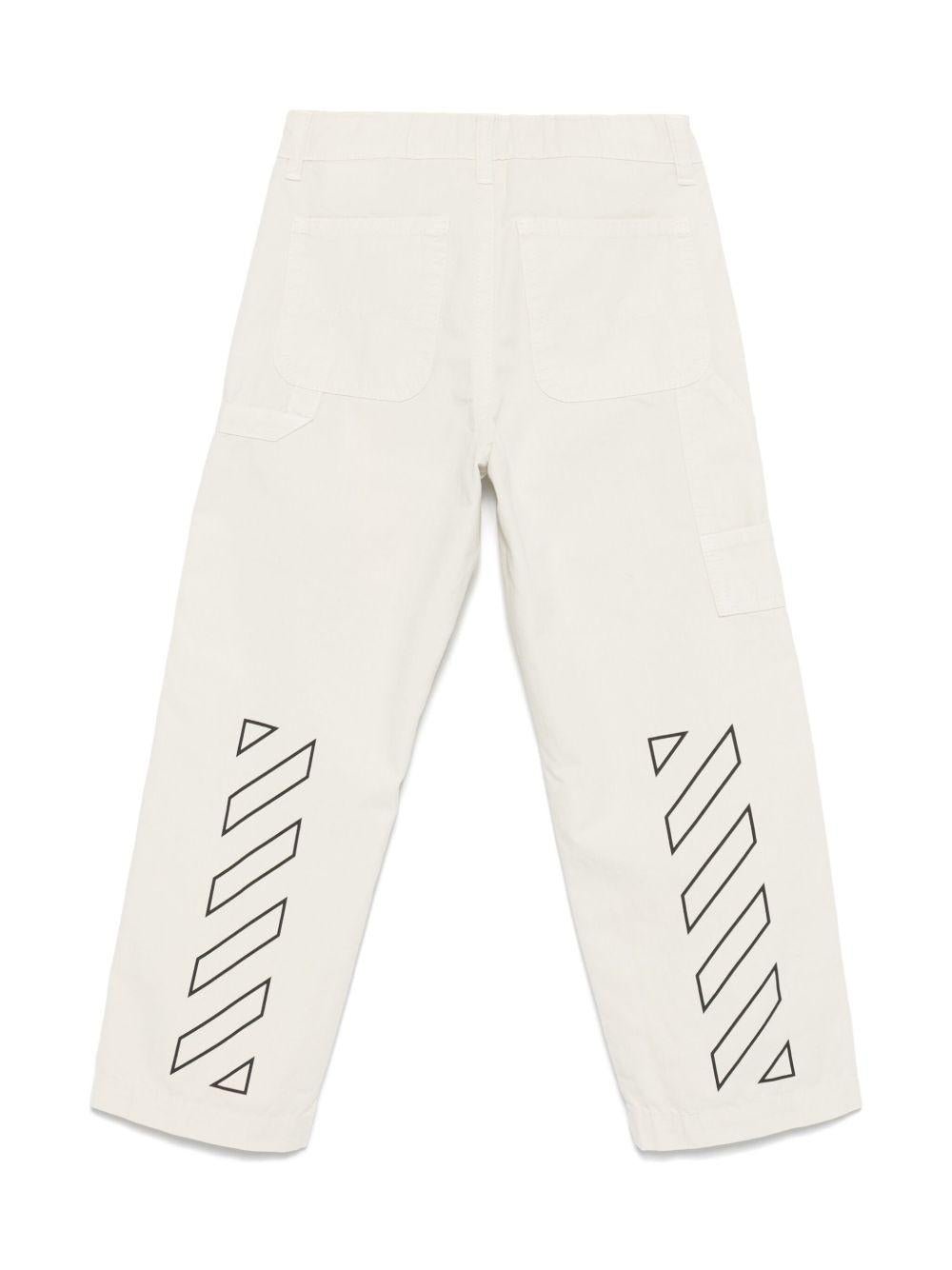 Pantaloni con logo per bambino Off - White Kids grigio con passanti - Rubino Kids
