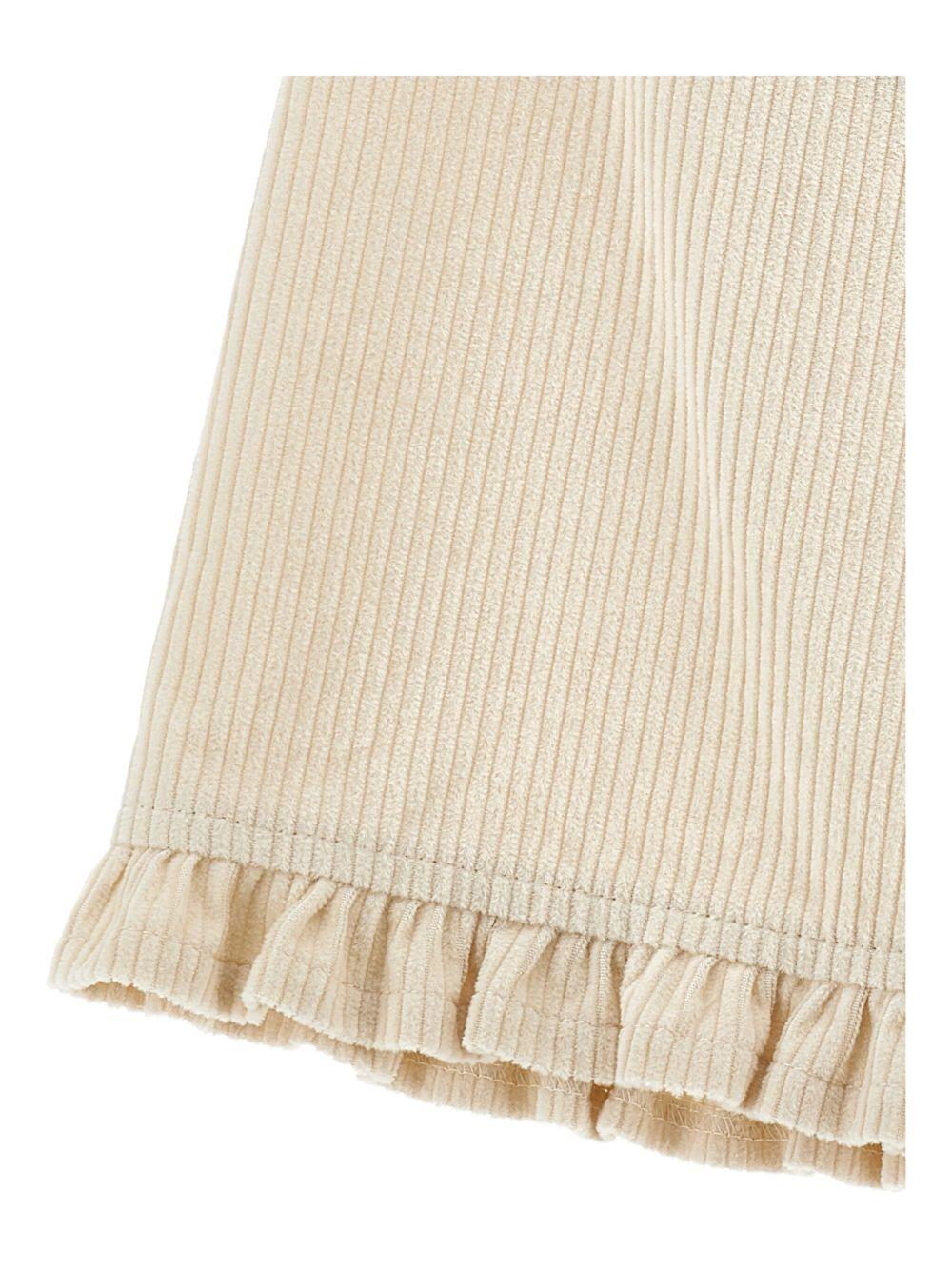 Pantaloni crop per neonata Monnalisa beige con vita elasticizzata - Rubino Kids