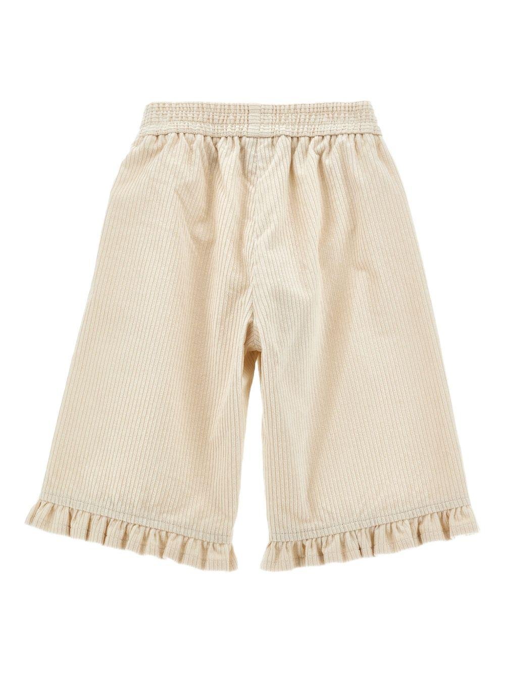 Pantaloni crop per neonata Monnalisa beige con vita elasticizzata - Rubino Kids