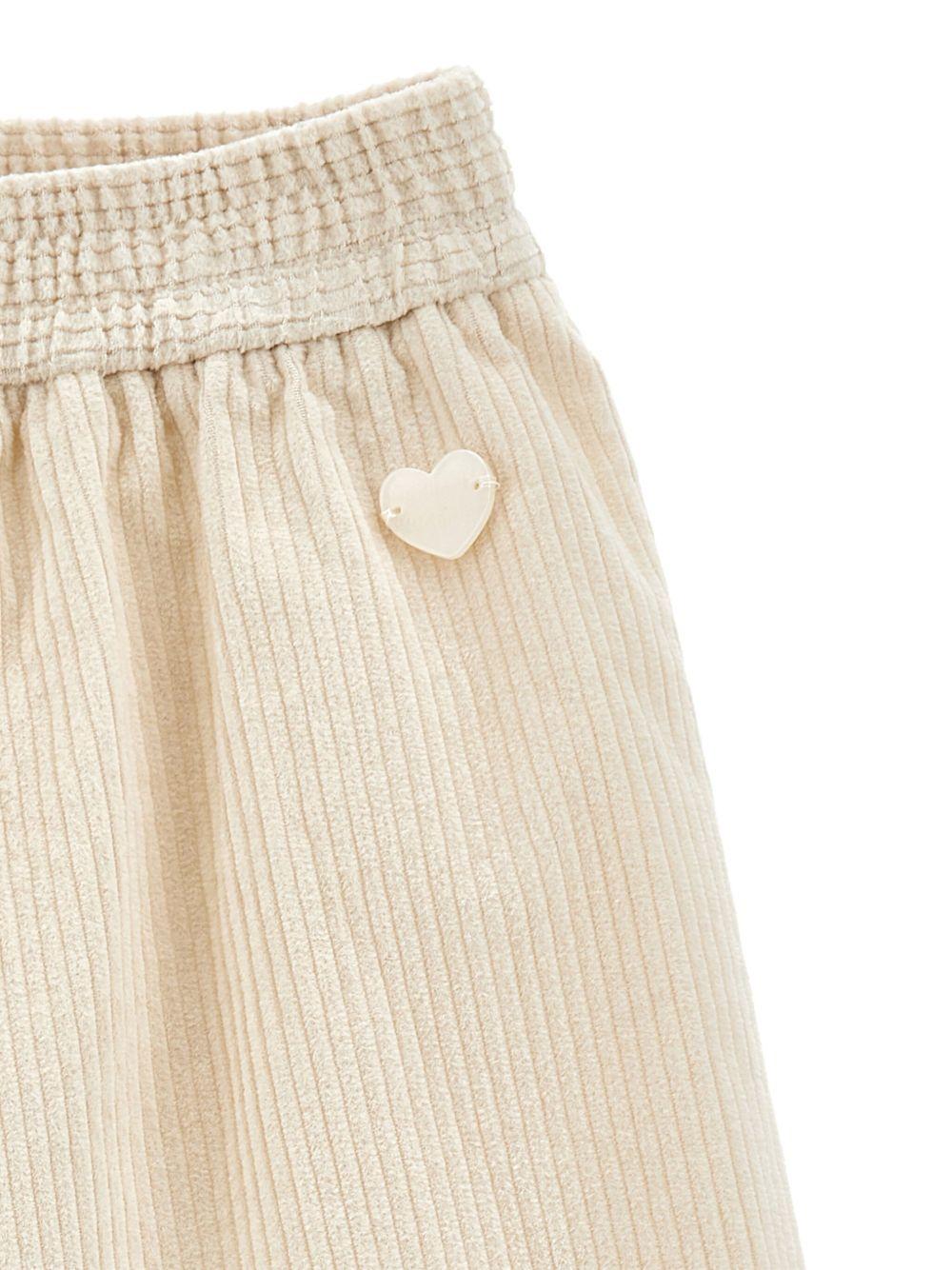 Pantaloni crop per neonata Monnalisa beige con vita elasticizzata - Rubino Kids