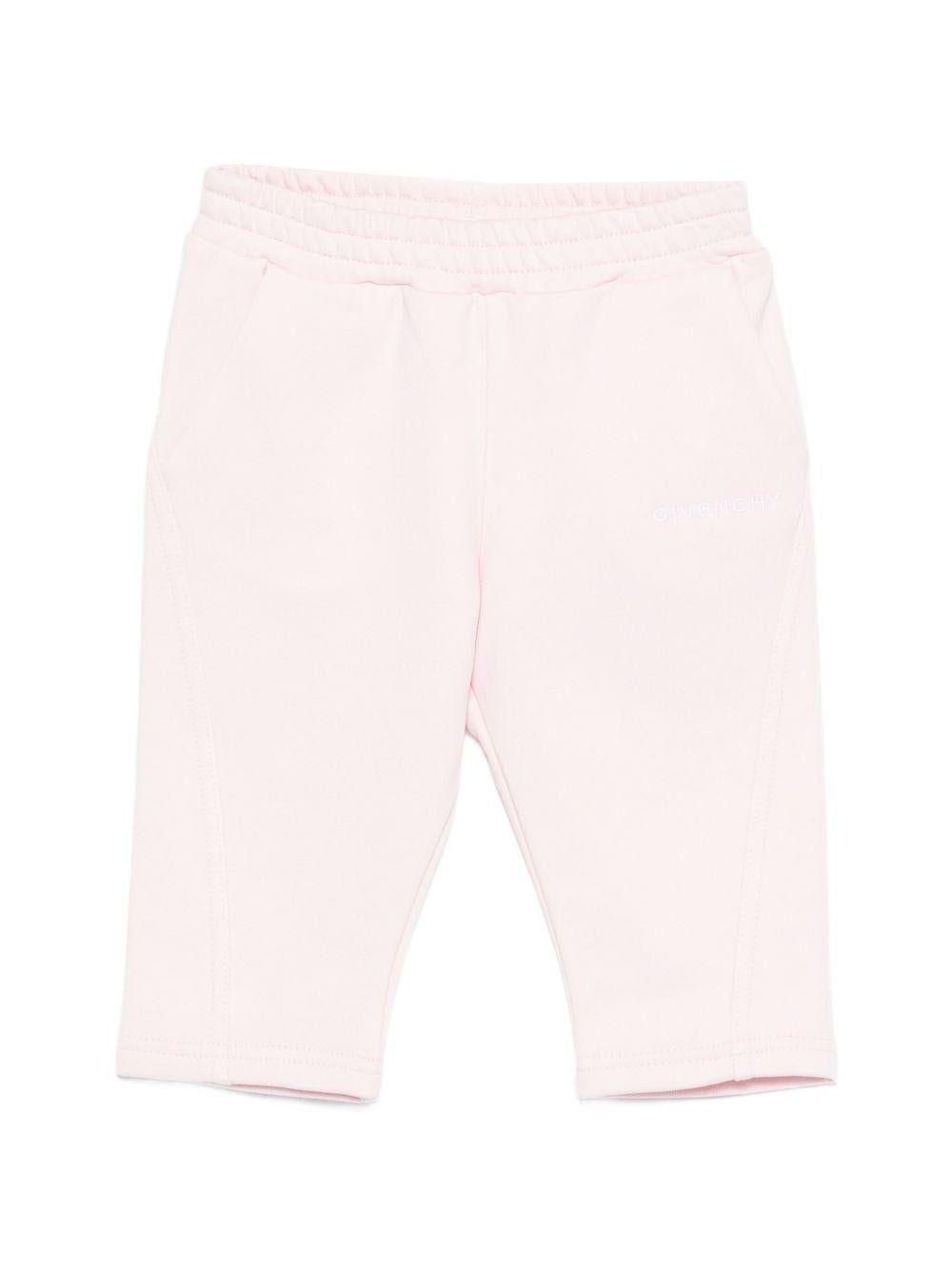 Pantaloni da neonata Givenchy Kids rosa con dettaglio logo - Rubino Kids