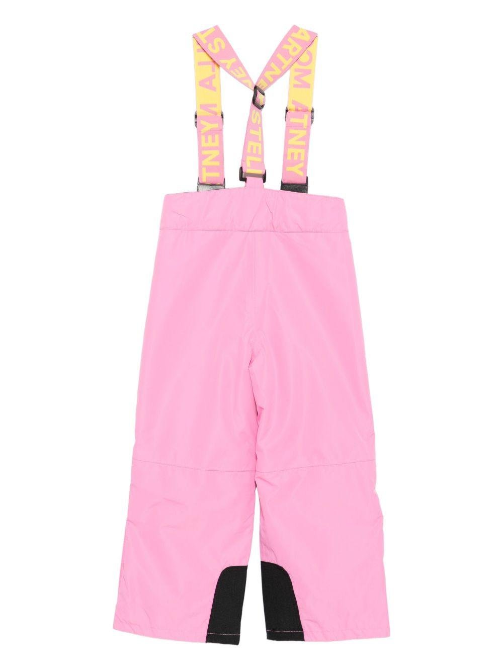 Pantaloni da sci per bambina Stella McCartney Kids rosa con bretelle - Rubino Kids