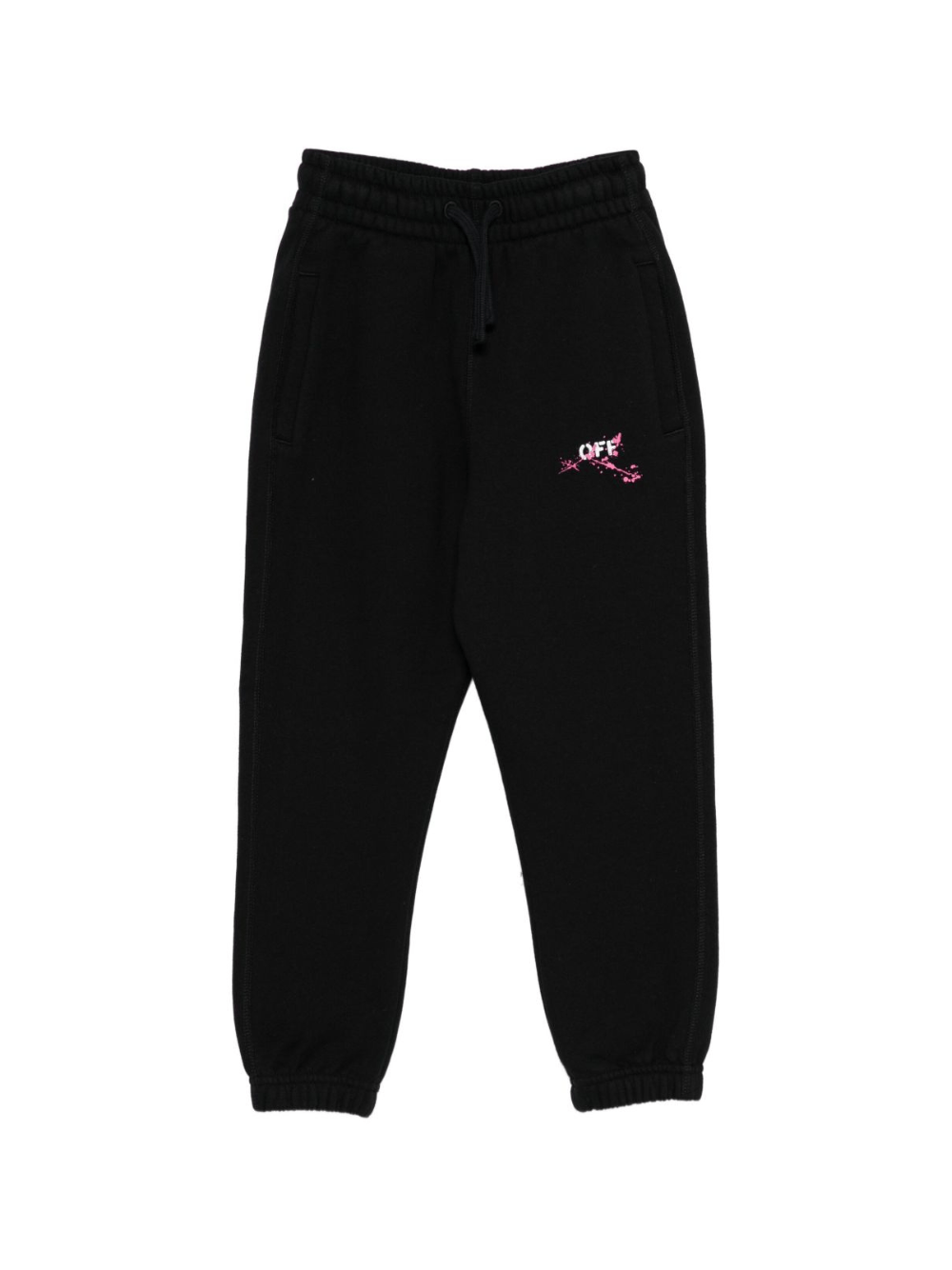 Pantaloni da tuta per bambina Off - White Kids neri con stampa del logo - Rubino Kids